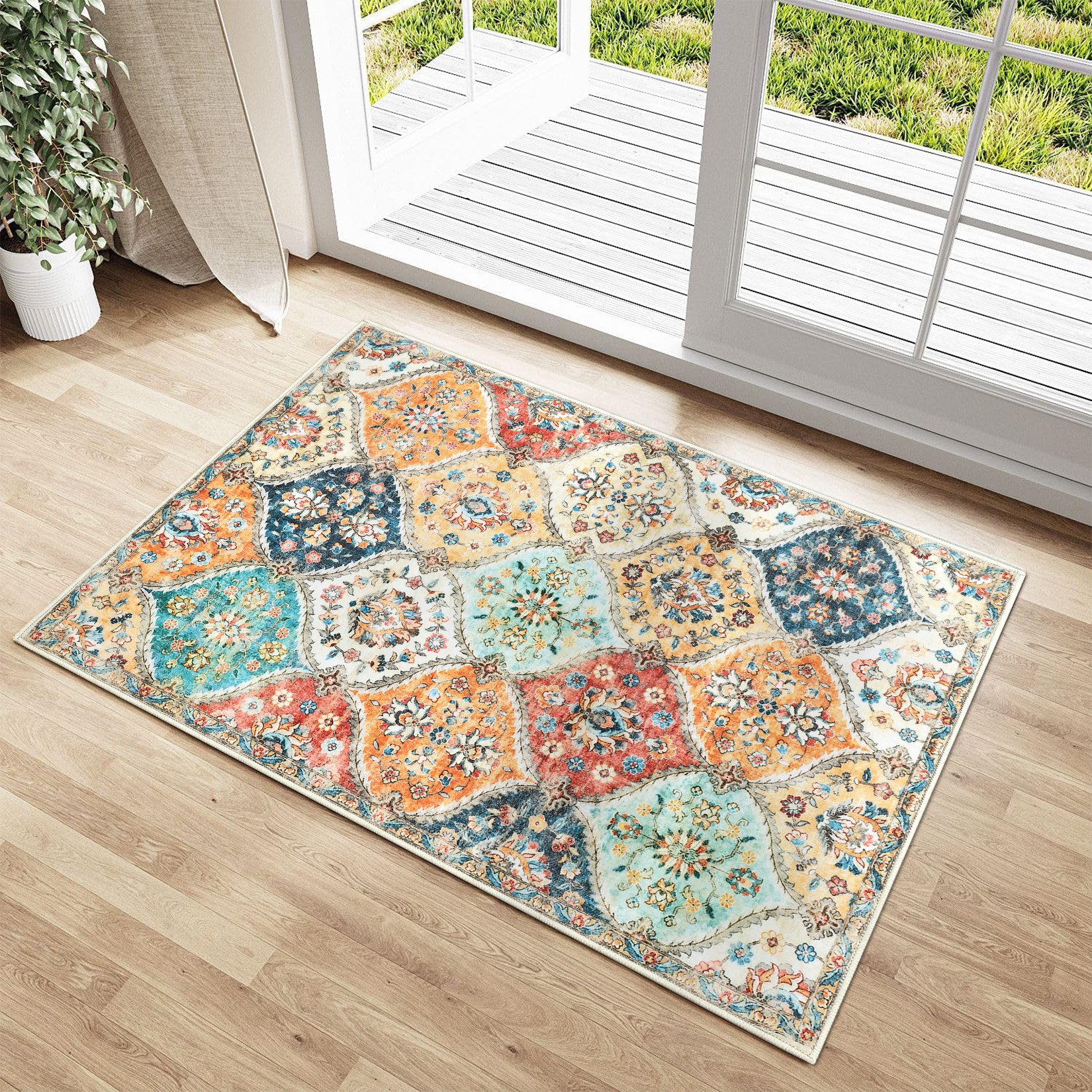GarveeMore Teppich MosaikBlüte, rechteckig, Höhe: 5 mm, Mix aus Orient-, Bo günstig online kaufen