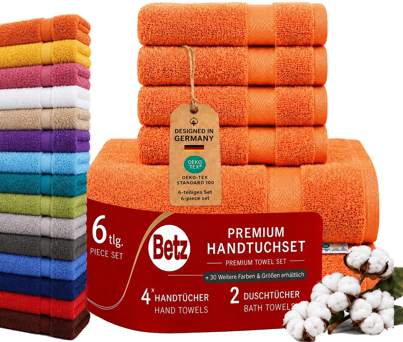Betz Handtuch Set 6 er Handtücher-Set PREMIUM, 100% Baumwolle (6-St)