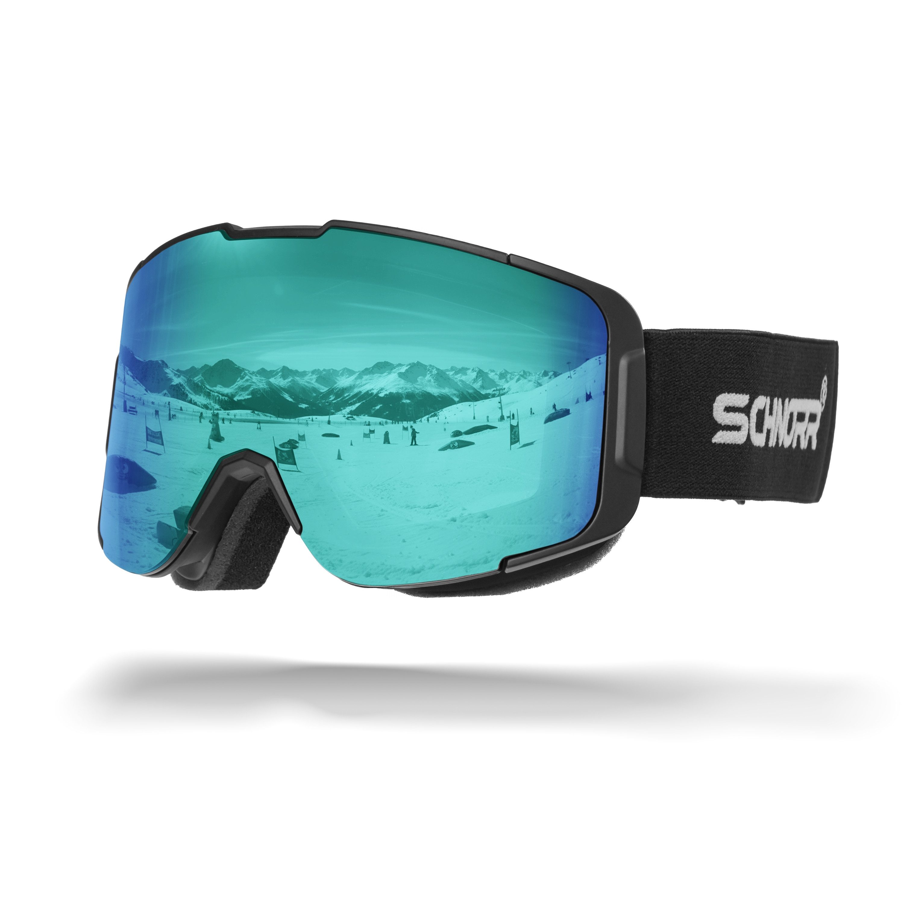 SCHNORR Sportbrille Kidsi Plus Eis Blau S3 - Kinder Skibrille, Anti-Fog, OTG, (1-St), Verspiegelte Full REVO-Beschichtung Eis Blau (S3)