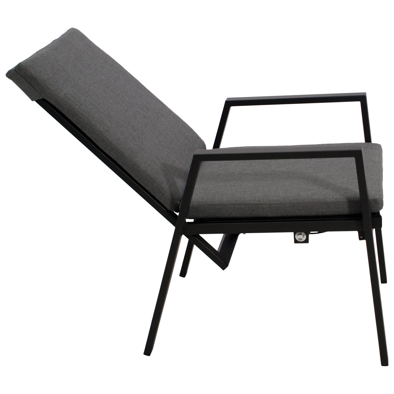 DEGAMO Gartensessel BILBAO, Alu anthrazit, Polster grau, stufenlos verstellbar