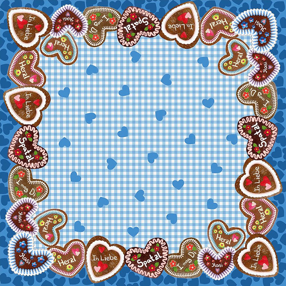 halsüberkopf Accessoires Nickituch Oktoberfest Herzilein, mit Lebkuchenherz-Motiven