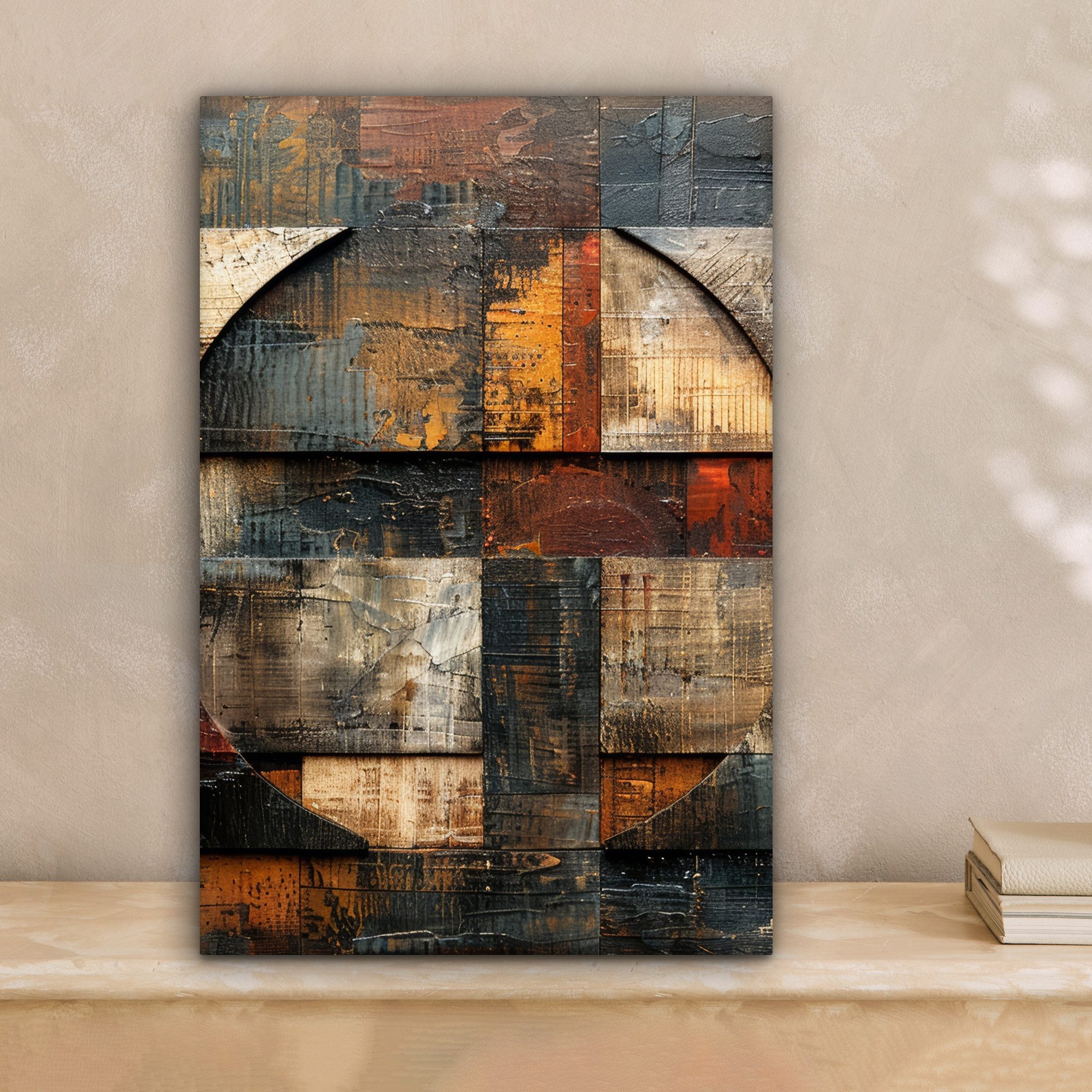 OneMillionCanvasses® Leinwandbild Kunst - Braun - Abstrakt - Holzmotiv, Fot günstig online kaufen