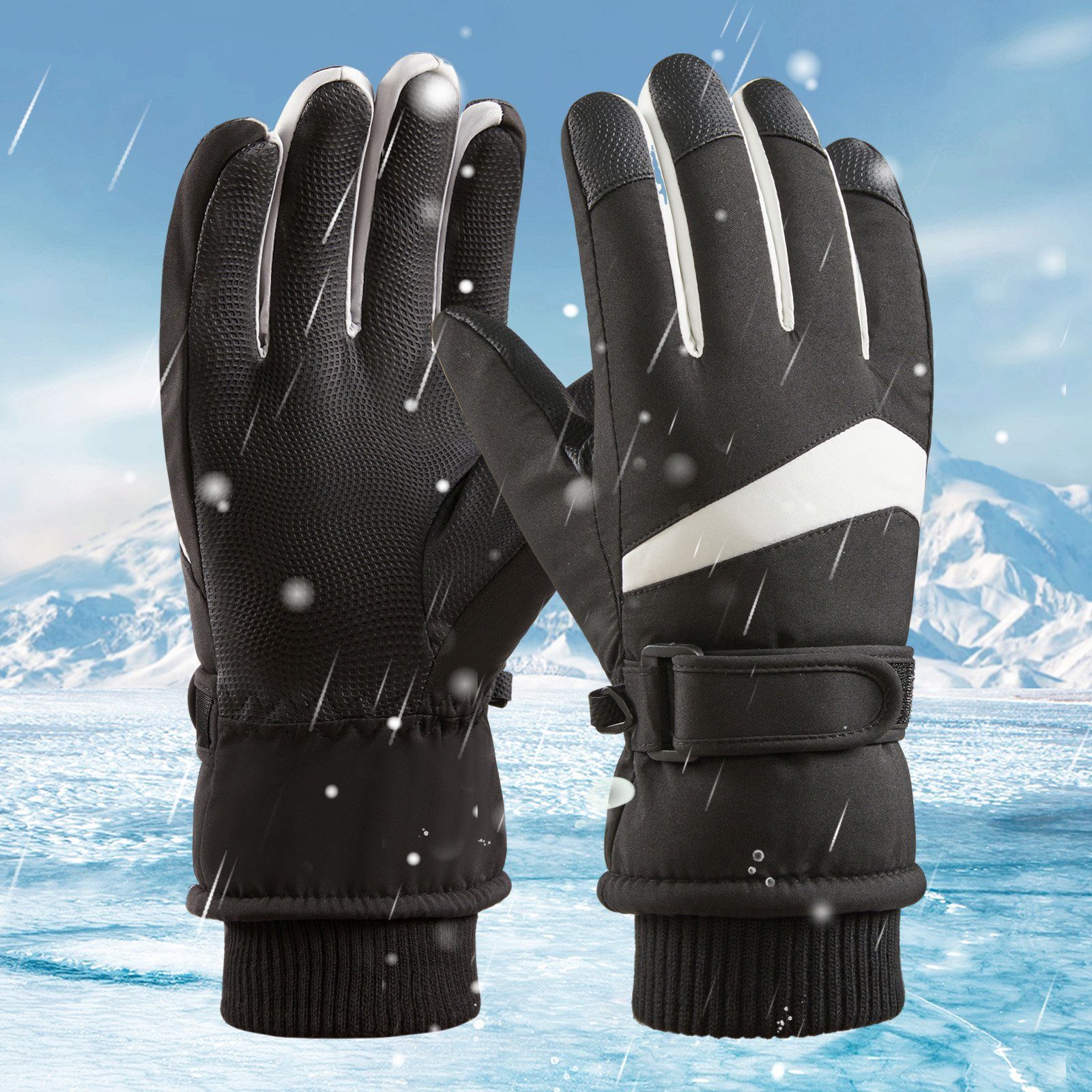 Männer Winter Winterhandschuhe Wasserdicht Skihandschuhe Handschuhe für Fahrrad BTTO Skihandschuhe Ski Frauen Lila-Frauen im und