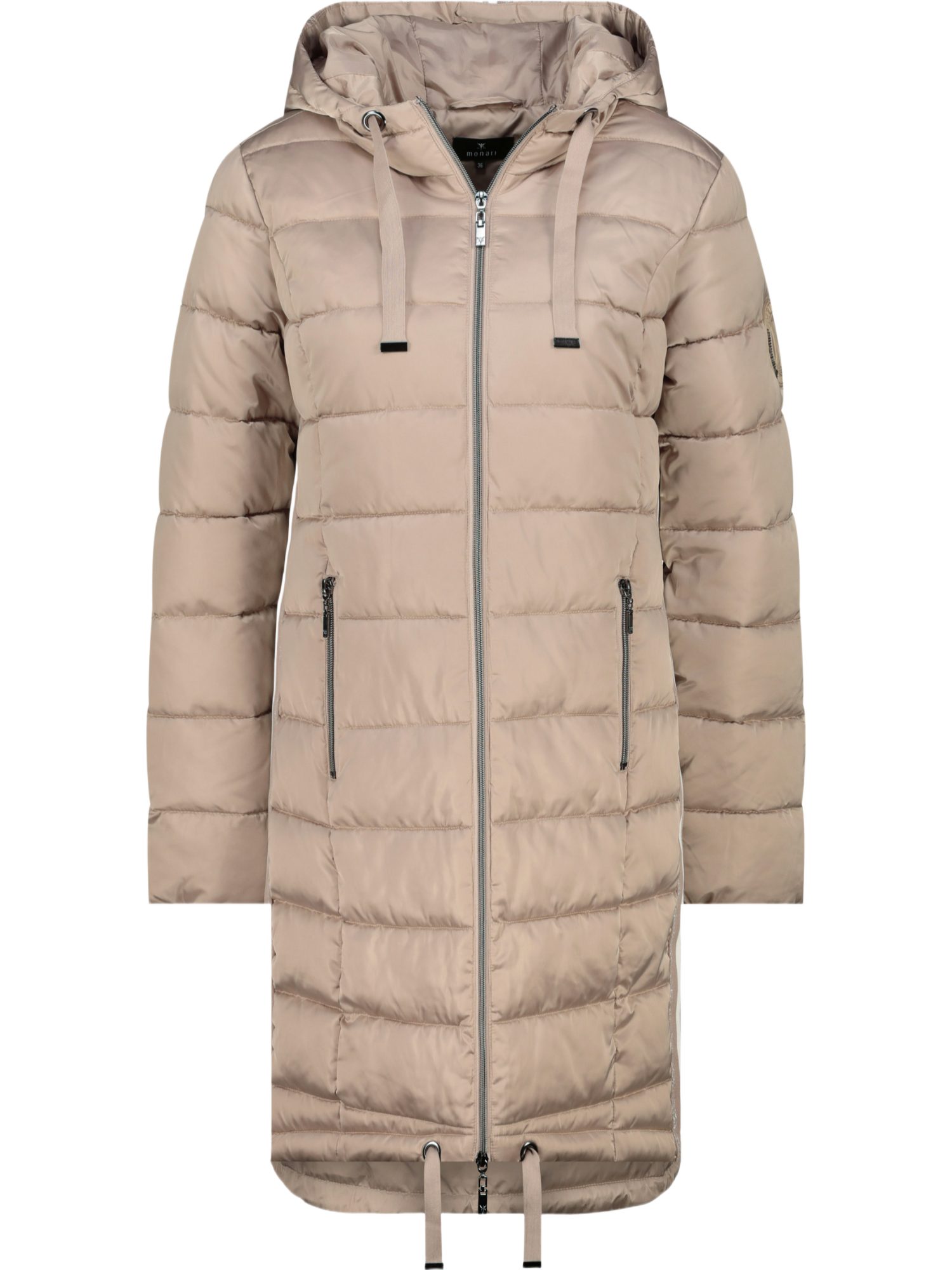 Monari Wollmantel natur,Casual,Polyester,Unifarben,Stehkragen,Lang,Regular Fit