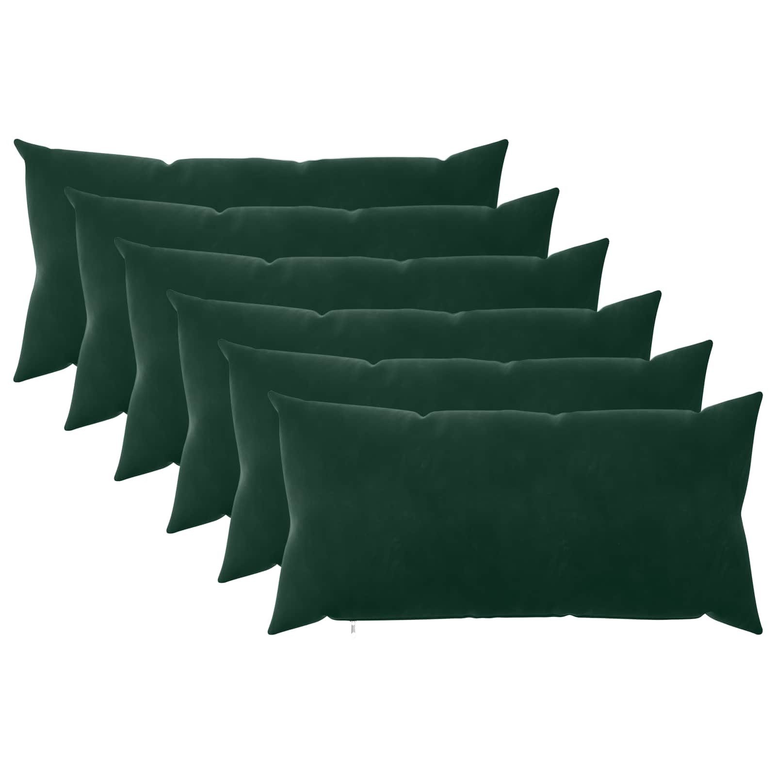vidaXL Kissenbezug Kissenbezug 6 pcs HEERLEN Dunkelgrün 40 x 80 cm Samt, (6 Stück)