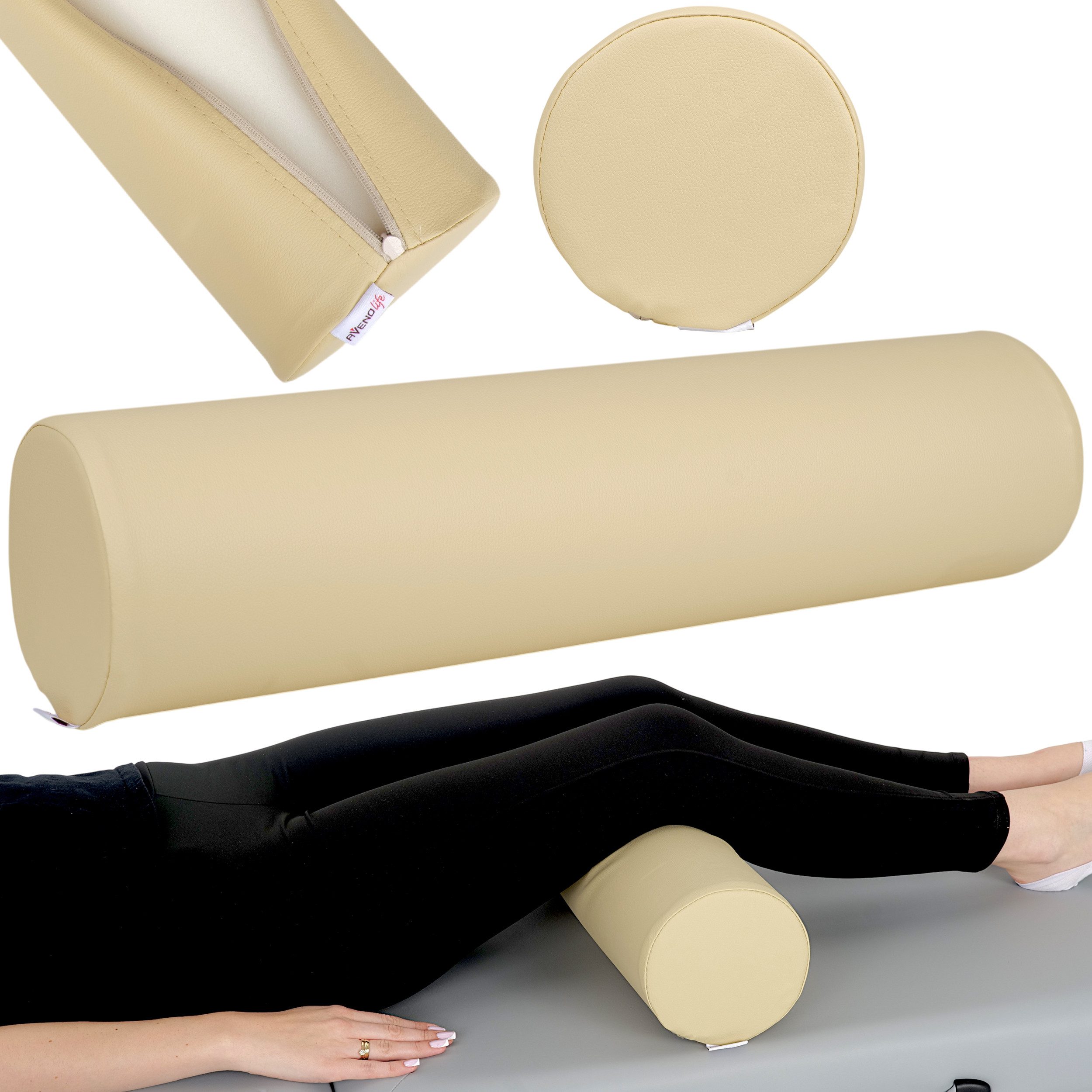 Habys Massageliege Vollrolle Knierolle Lagerungsrolle für Behandlungsliege 15 x 60cm Yoga