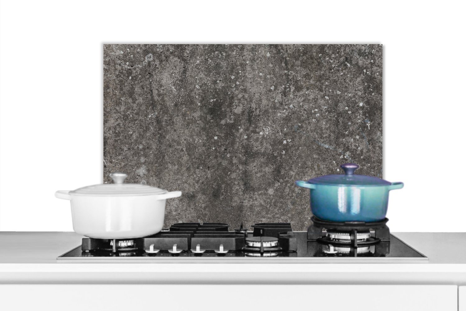 MuchoWow Küchenrückwand Beton - Grau - Punkte - Verkehr, (1-tlg), 60x40 cm, Herdblende aus Wandschutz, Temperaturbeständig küchen