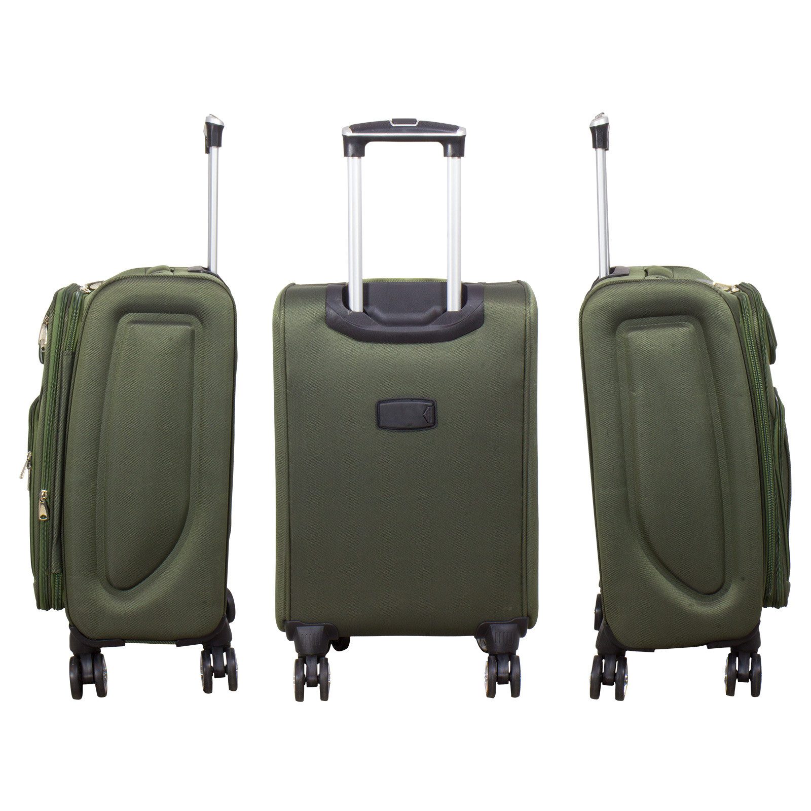 Trendyshop365 Weichgepäck-Trolley Maribor, 4 Größen, 4 Farben, 4 Rollen, Weichgepäck, Zwillingsrollen, Zahlenschloss, 2 Außentaschen, Dehnfalte