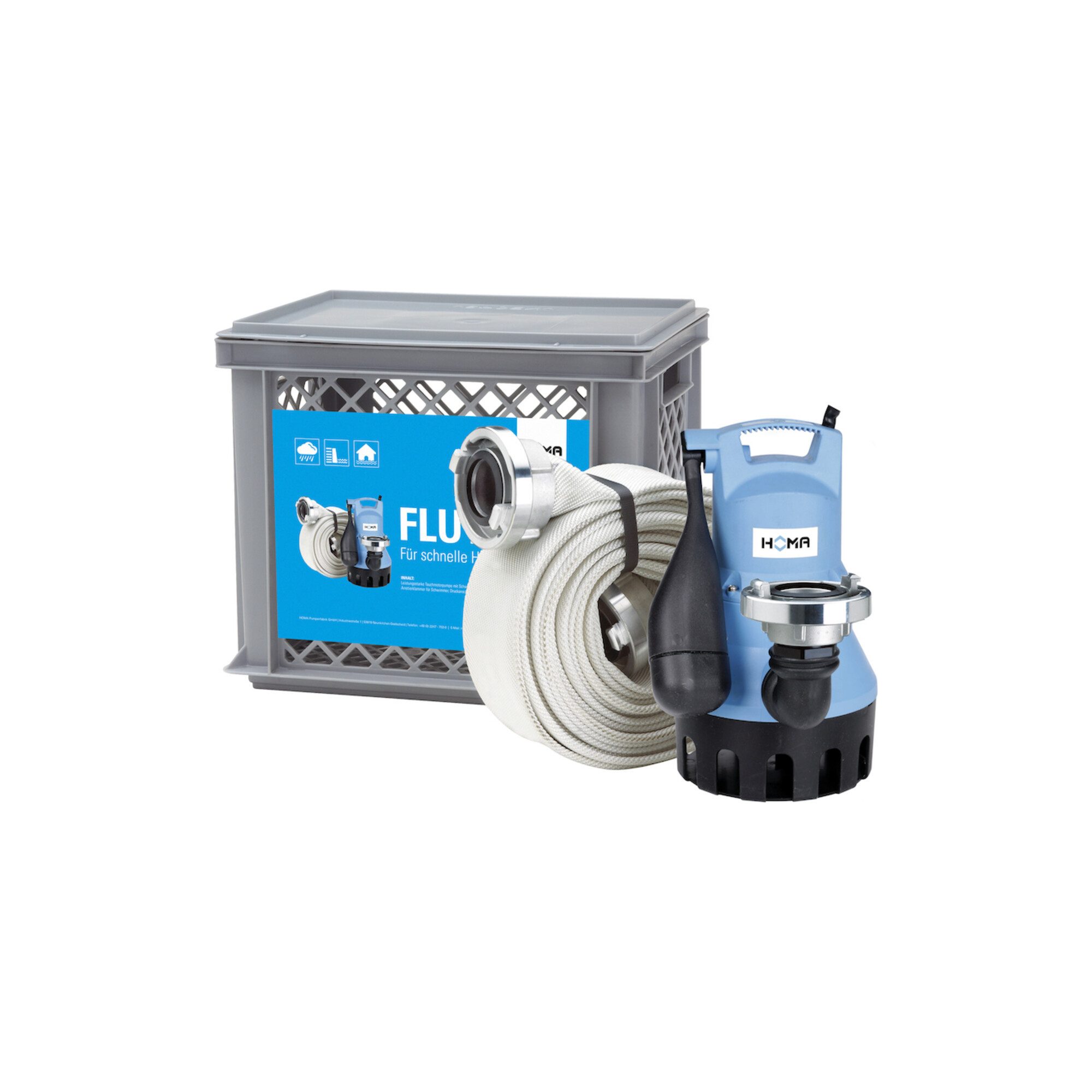 HOMA Gartenpumpe Flut-Set C150 WA 12500 l/h 10,5m 750 W HOMA