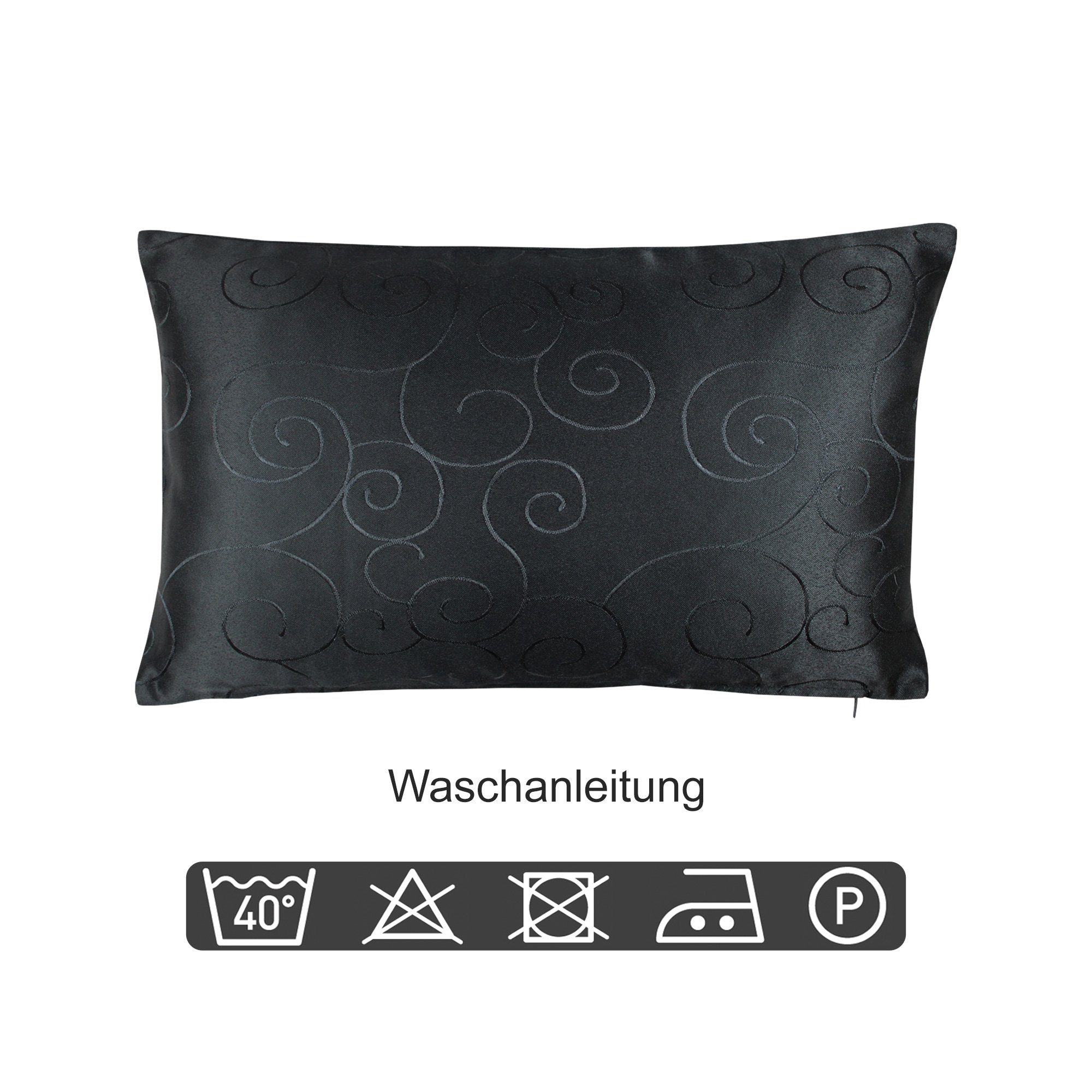 Haus und Deko Kissenbezug Kissenbezug Damast Circle Ornamente, (1 Stück)