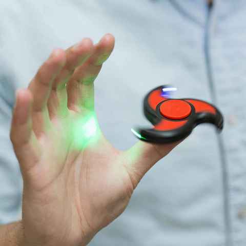 Thumbs Up Balancekreisel Anti-Stress-Handkreisel - LED Fidget Spinner, mit LEDs