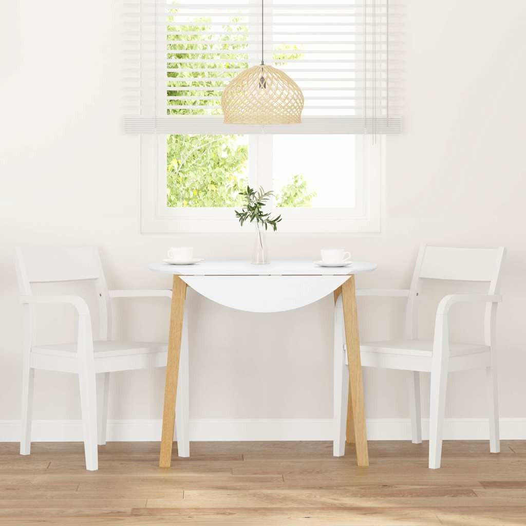 vidaXL Esszimmerstuhl Esszimmerstühle 2 Stk. Weiß Massivholz Gummibaum (1 S günstig online kaufen