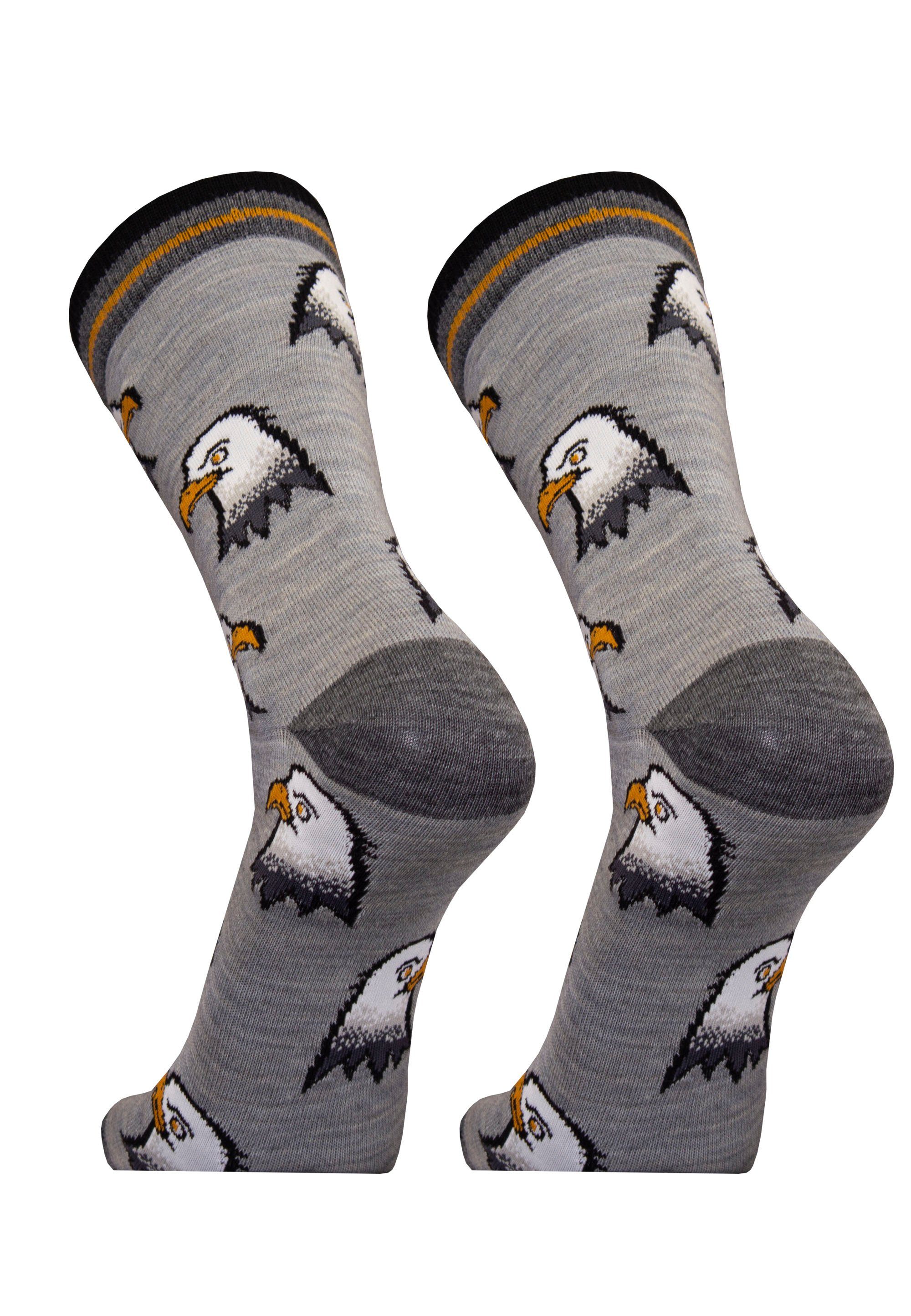 nahtlosem 2er Pack grau Socken EAGLE (2-Paar) UphillSport Design in