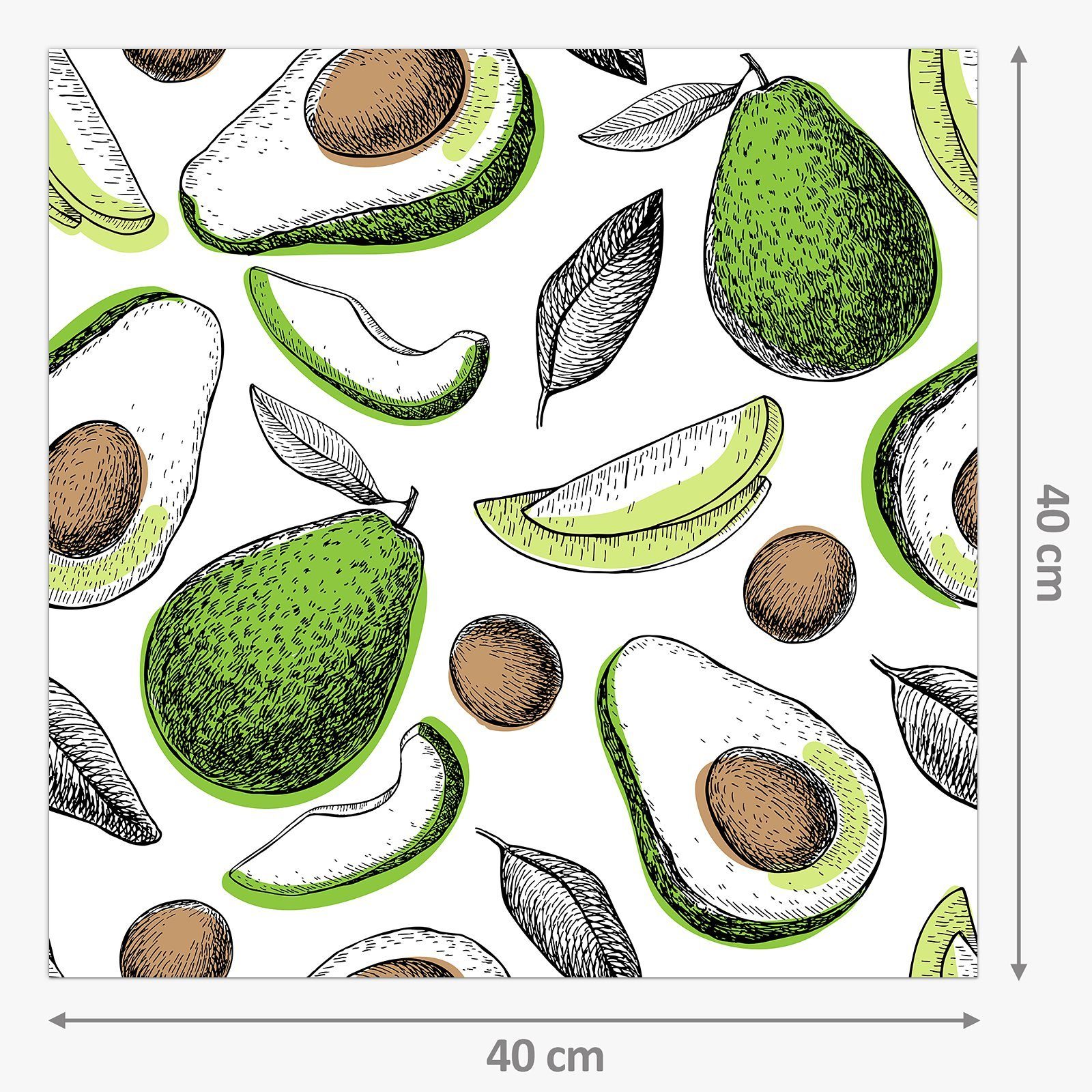 Motiv Avocado Spritzschutz Küchenrückwand aus Primedeco Küchenrückwand mit Glas Muster
