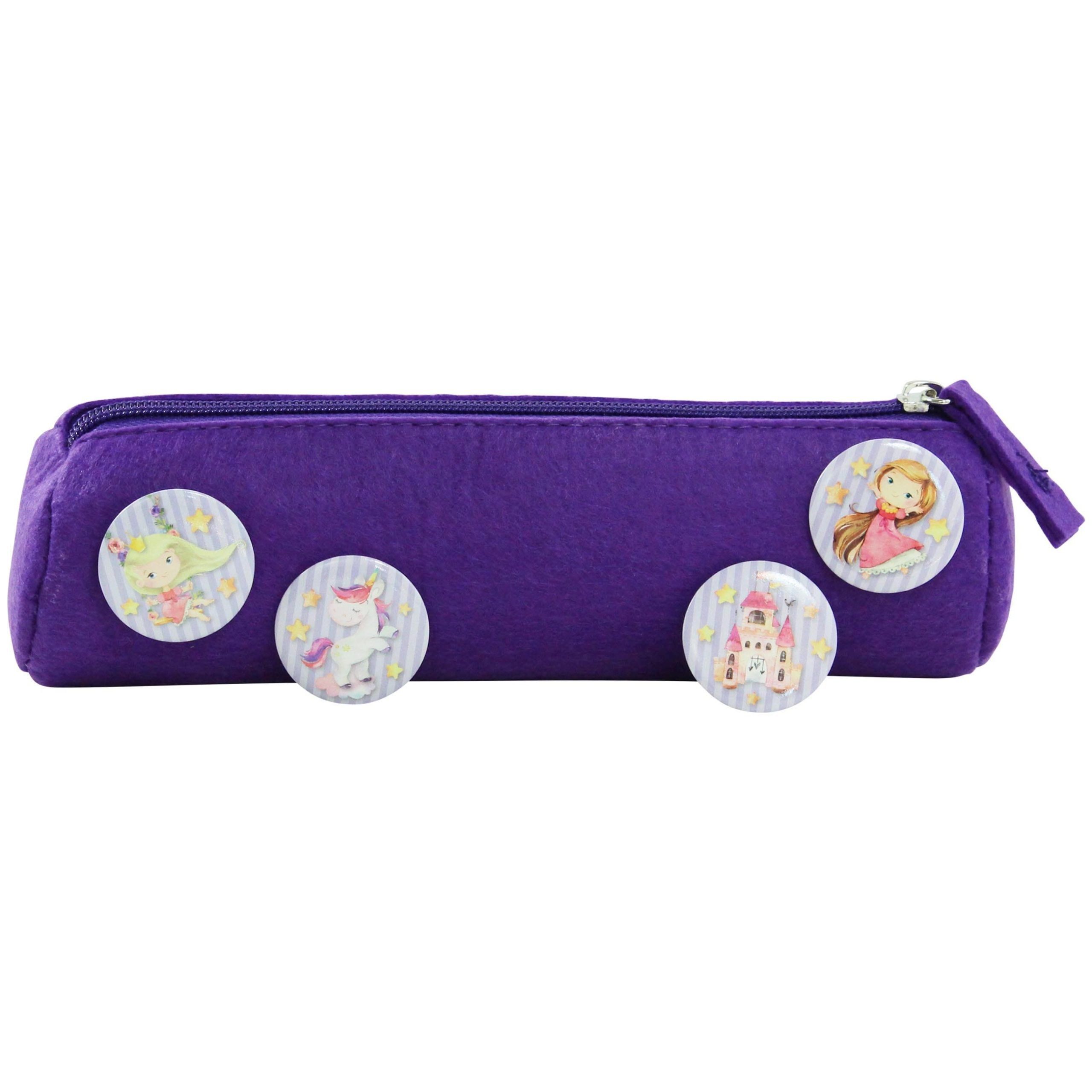 PAPIERDRACHEN Federmäppchen Federmäppchen mit Buttons - Prinzessin & Einhorn
