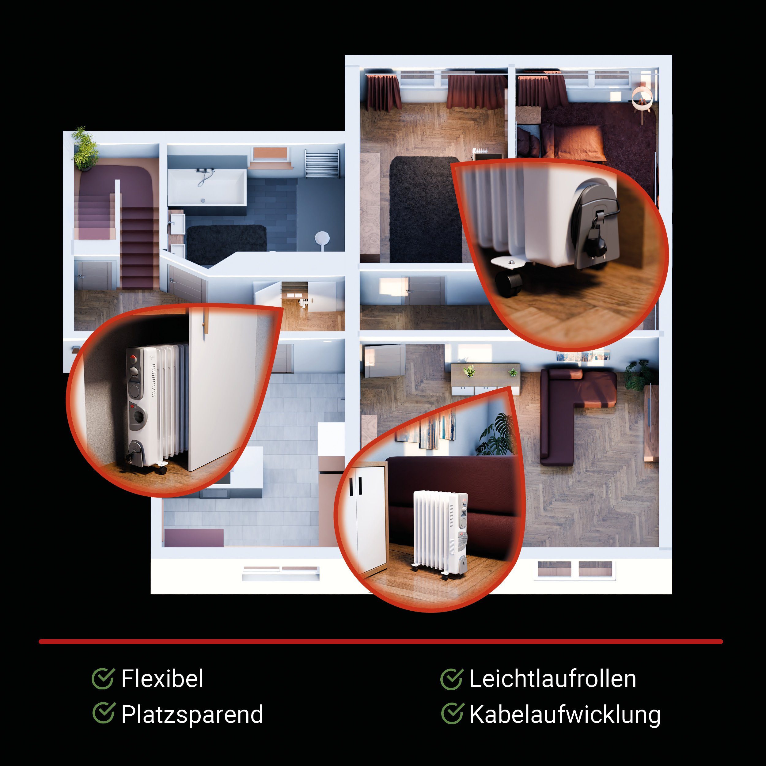 Ölradiator 400 1 Elektroheizung W, 2000 9 Heizlüfter, Heizgebläse, 2 Lamellen in Safe mit W Suntec Wellness Heat 2020,