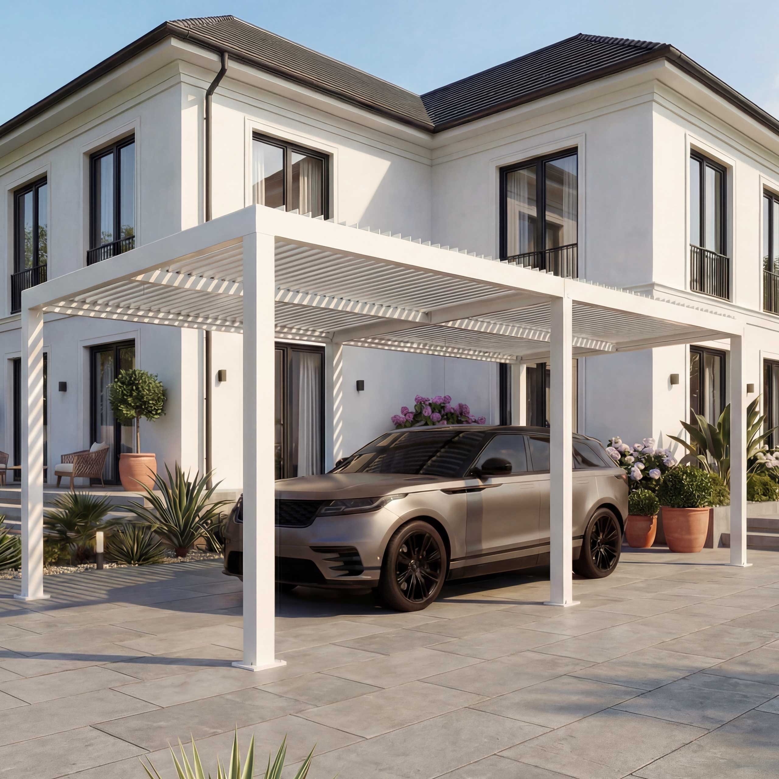 MCW Einzelcarport MCW-L46-C, BxT: 583x301 cm, 205 cm Einfahrtshöhe, Dach mit drehbaren Lamellen