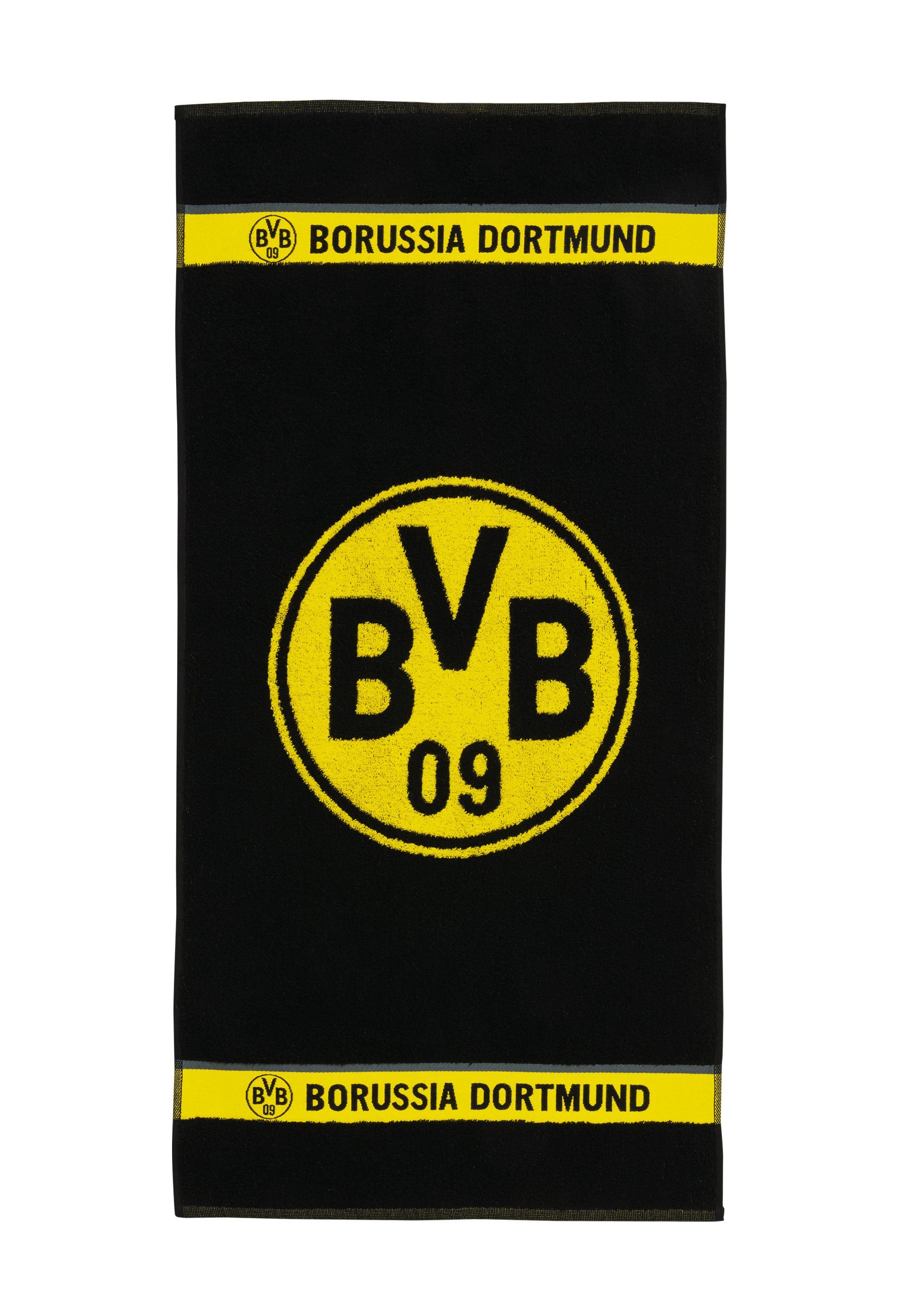 BVB Duschtuch BVB-Duschtuch Emblem 70x140 cm, Baumwolle (Set, 1-St), Mit ge günstig online kaufen