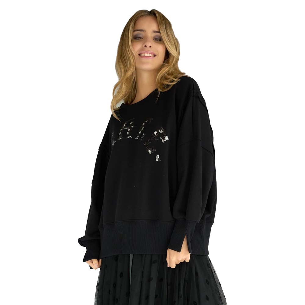 Miss Goodlife Sweatshirt Wide-Fit Rundhals Sweatshirt mit Peace Paillette M günstig online kaufen