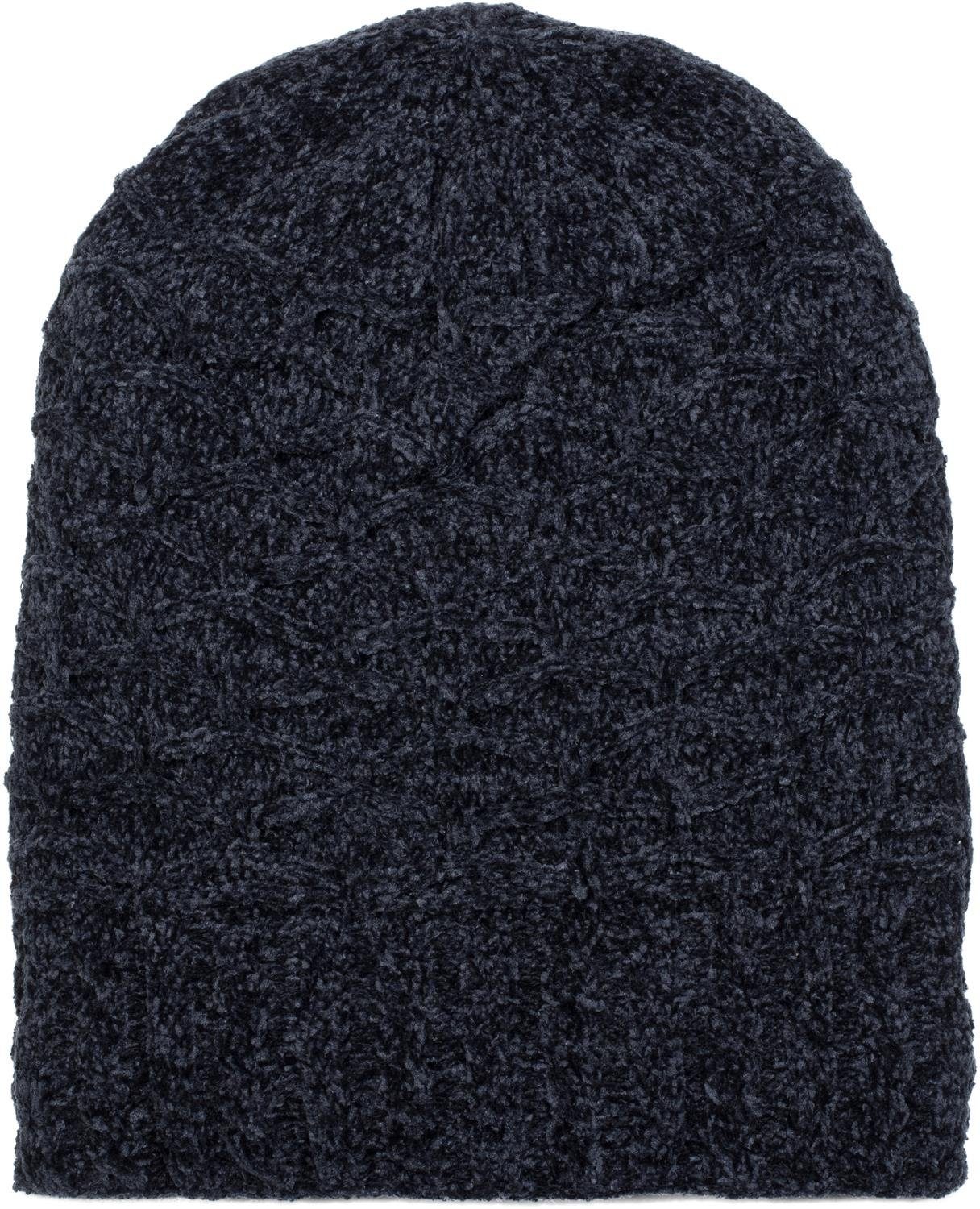 styleBREAKER Strickmütze Chenille Beanie Mütze mit Waben Muster (1-St) günstig online kaufen