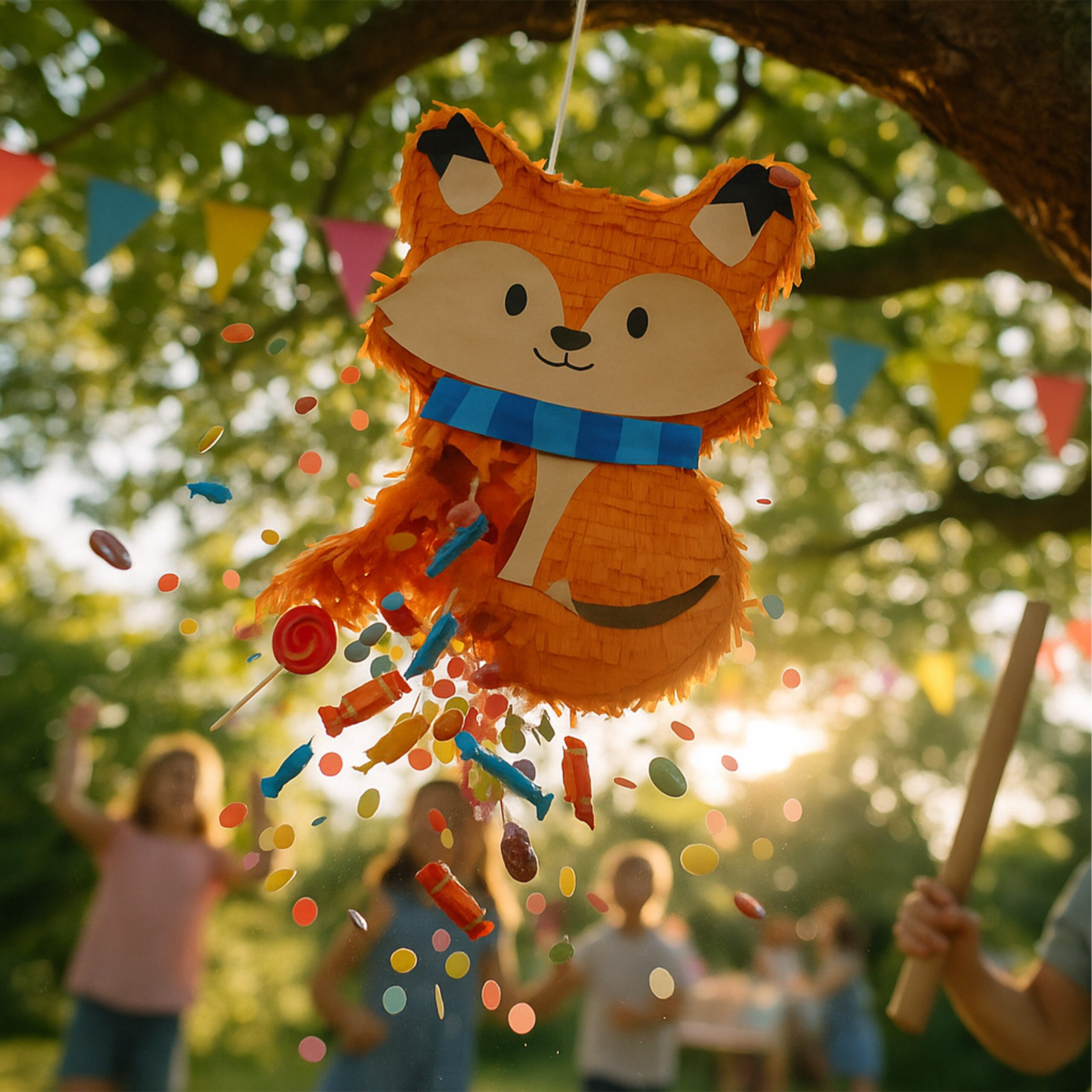 relaxdays Pinata Set Fuchs mit Stab und Maske