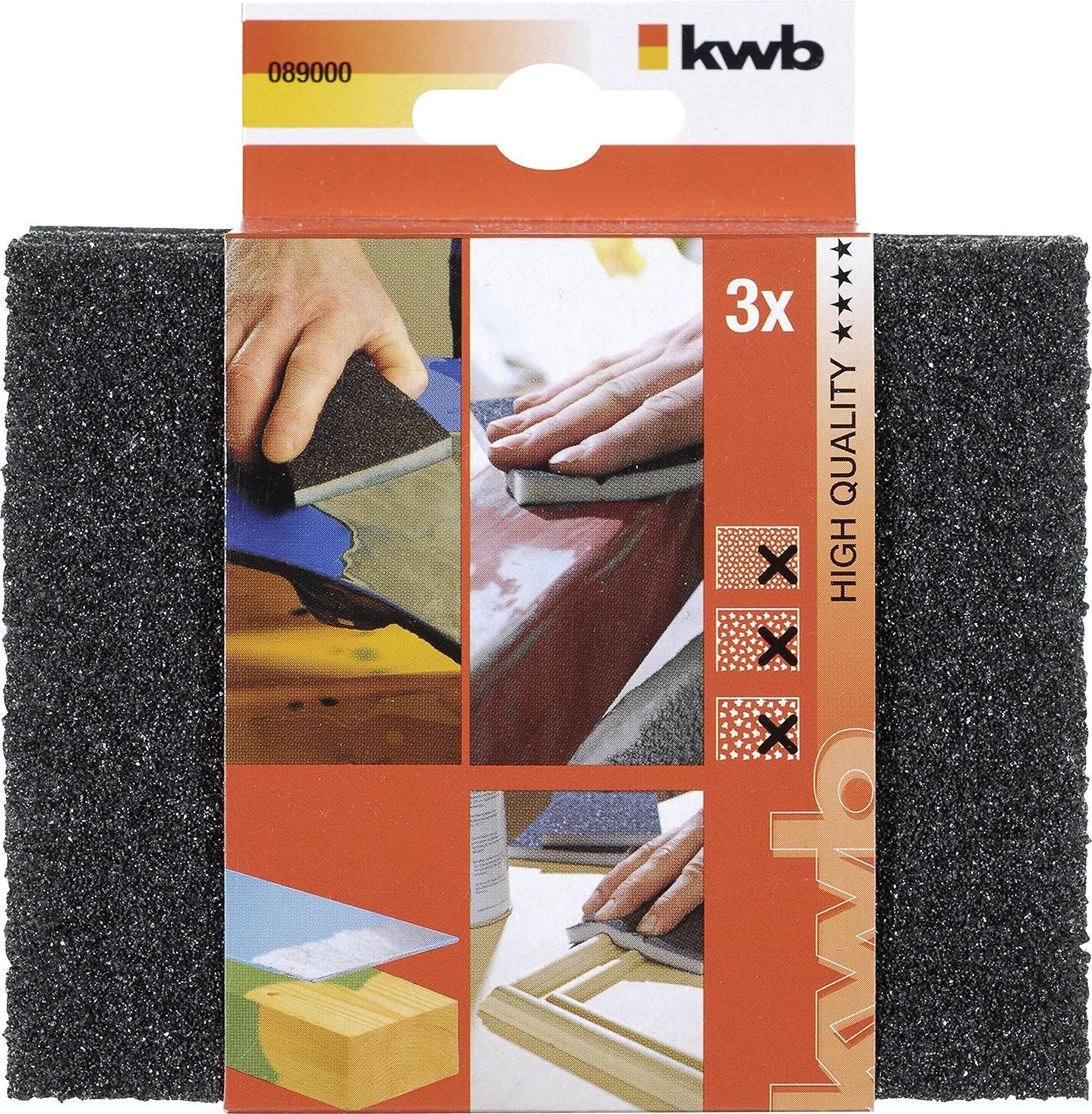 kwb Schleifpapier kwb 3-tlg. Schleifschwamm-Set mit feiner, mittlerer & grober Körnung f, kwb 3-tlg. Schleifschwamm-Set mit feiner, mittlerer & grober Körnung f