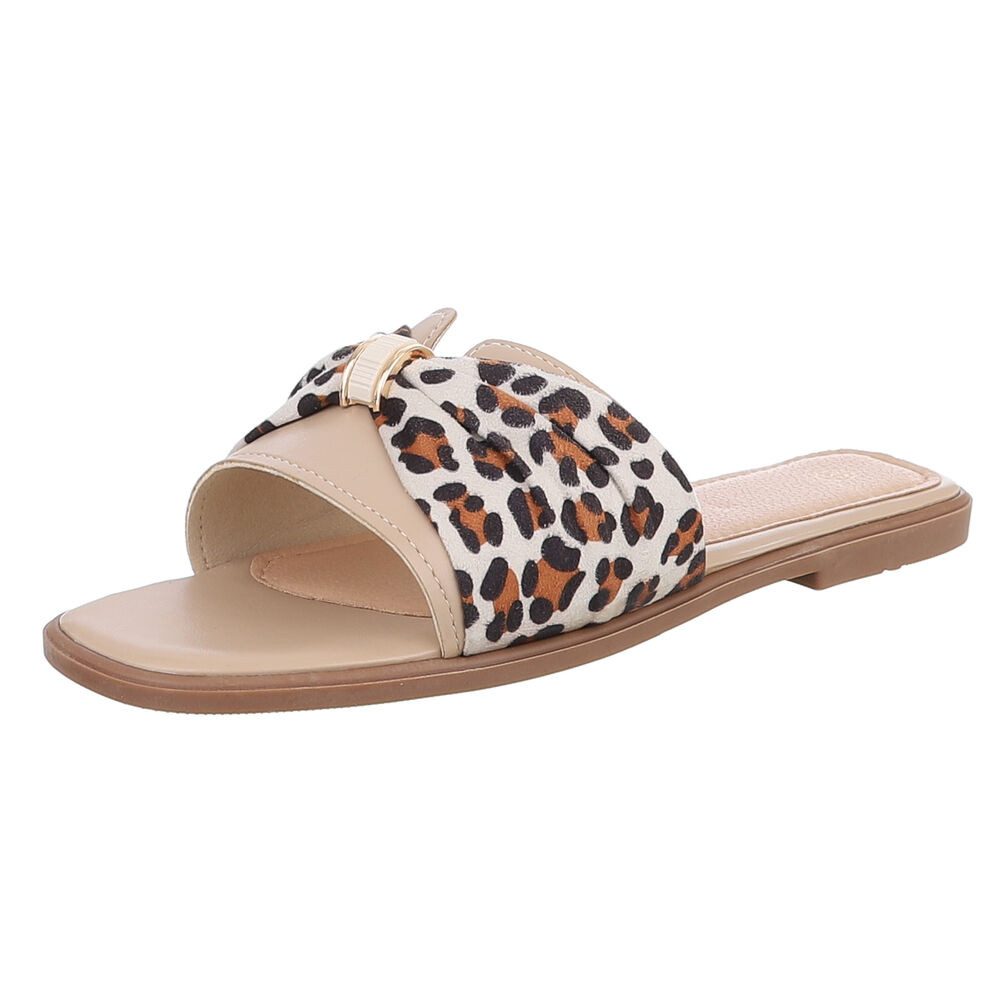 Stylische Damen Slipper mit Goldakzent für den Sommer Pantolette