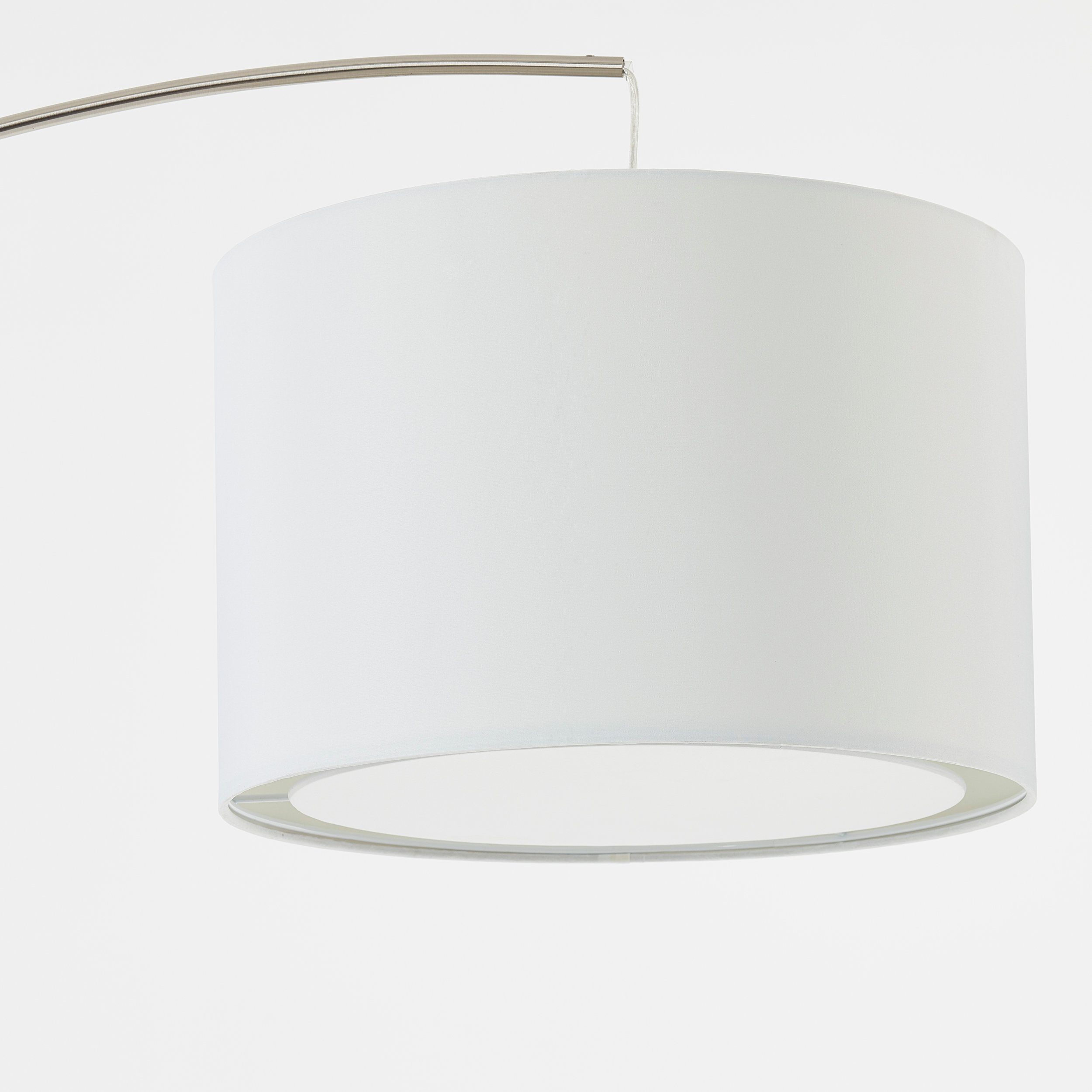 Stehlampe, Lightbox W, Bogenstehlampe 36 x max. 1,8 cm, Metall/Textil 1 E27, mit ohne m, 60 Ø Leuchtmittel,