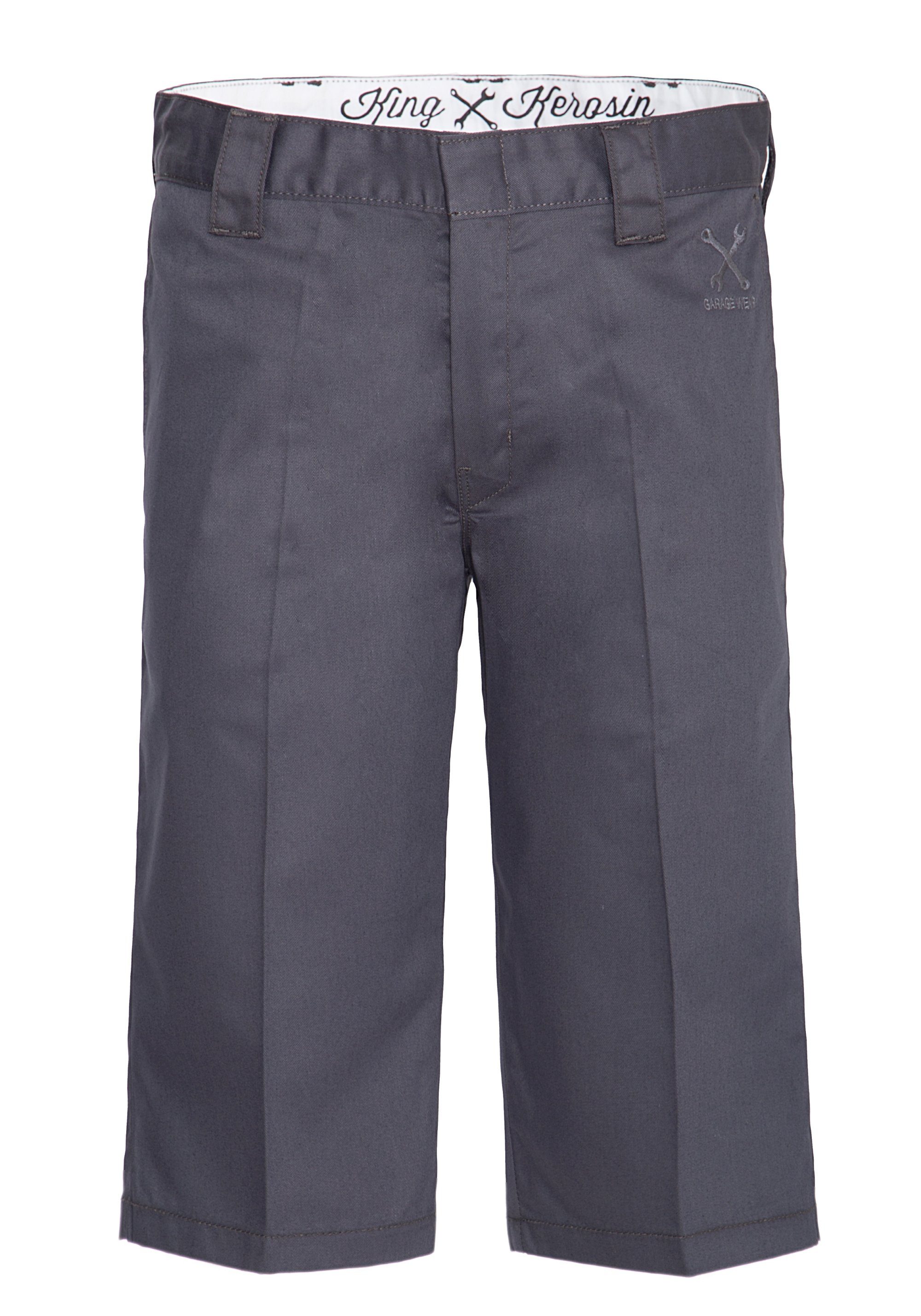 KingKerosin Jeansshorts Garage Wear in Oil-Washed Optik grey