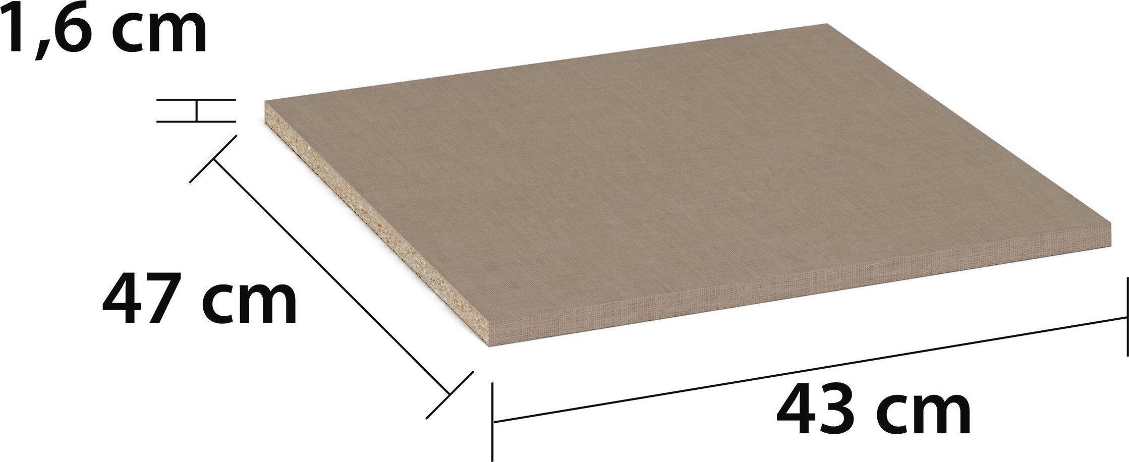 rauch Einlegeboden Zubehör für rauch-ONE Schränke Kleiderschrank Garderobe (inklusive Befestigungselemente), Breite 43 cm, Tiefe 47 cm, MADE IN GERMANY