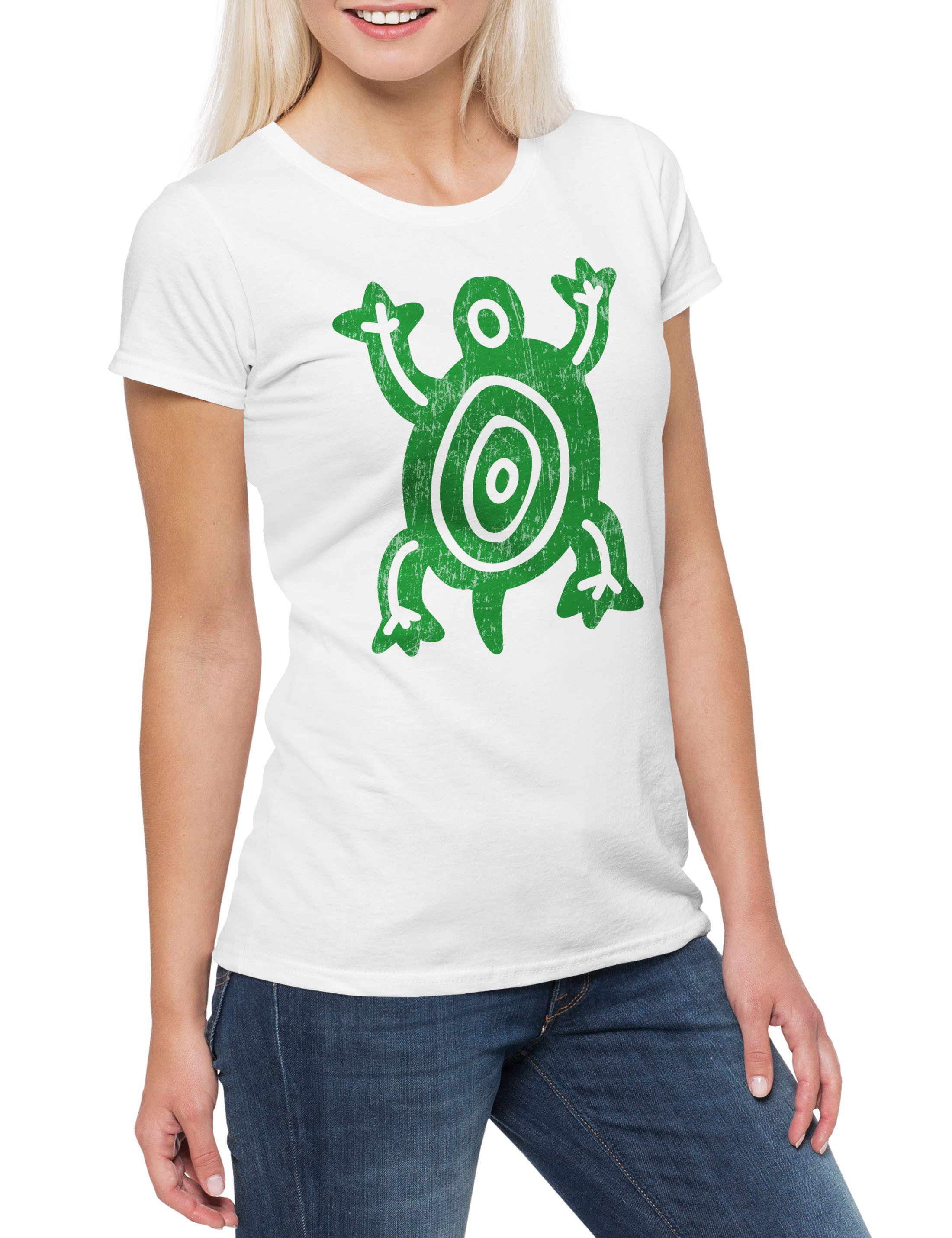 Print-Shirt Aztec Turtle II Damen T-Shirt Aztecs Azteken Inka Maya Mayans Mayas