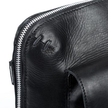 FERGÉ Umhängetasche »NEO«, Messenger Bag 14 Zoll echt Leder Unisex, Umhängetasche schwarz