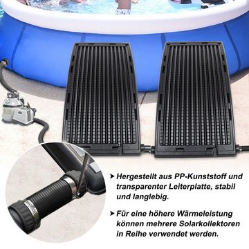 AUFUN Pool-Wärmepumpe solarheizung 10000 L/h Höhenverstellbar Solar Poolheizung Schwarz (Set, 1 St)