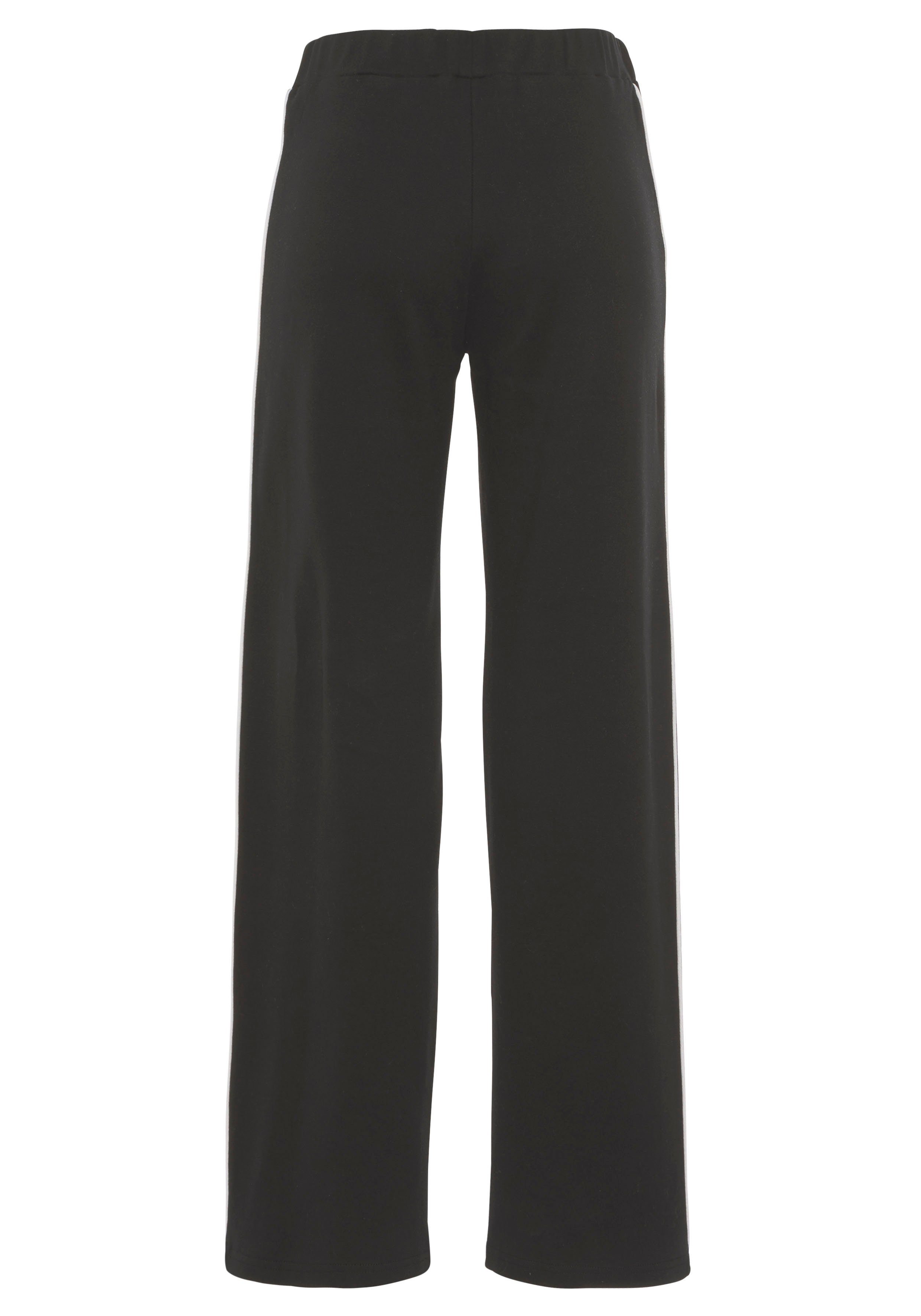 Loungehose LASCANA Loungeanzug schwarz