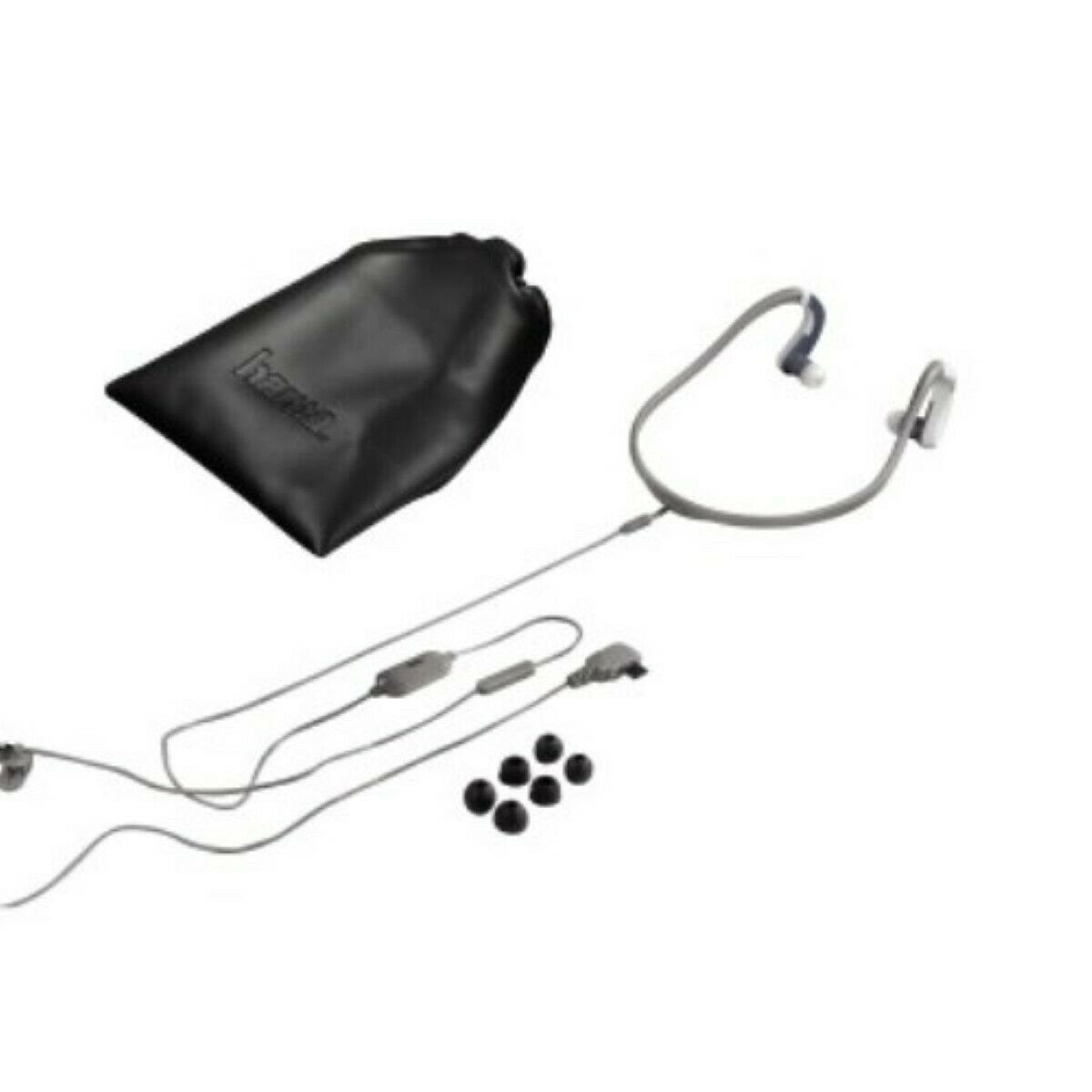 Hama Sport 2,5mm Headset Kopfhörer Nacken-Bügel Smartphone-Headset (Universal, Mikrofon, Lautstärkenregler, etc, Kein, gummierte Ohrpads Größen (S, M, L), Lautstärkeregler, Noise-Cancelling)