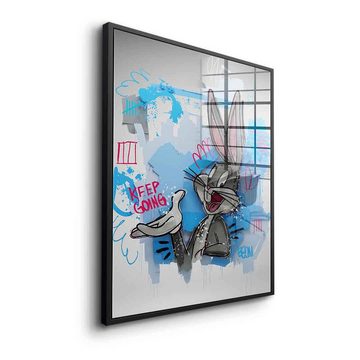 DOTCOMCANVAS® Acrylglasbild Layer Bunny - Acrylglas, Acrylglasbild Layer Bunny Comic Cartoon Pop Art Bugs Bunny blau grau