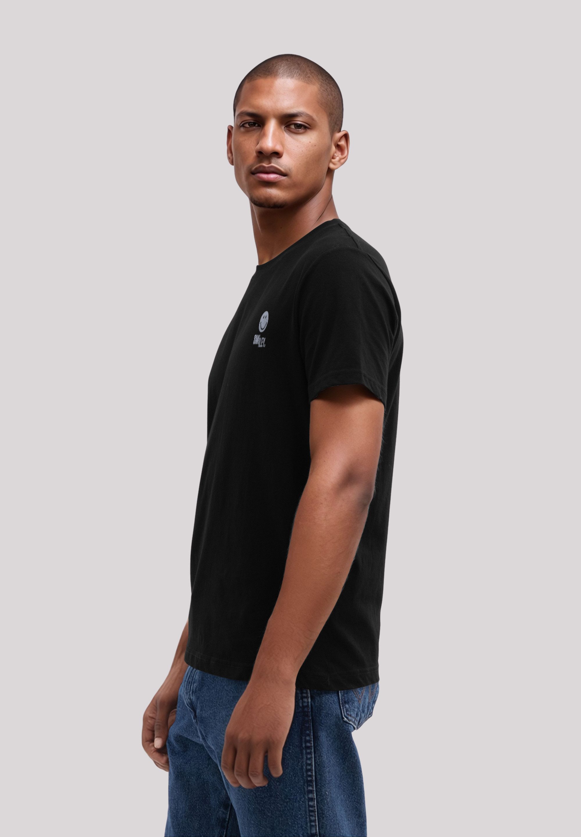 F4NT4STIC T-Shirt Smiley Split Wordmark light Bestickt Premium Qualität