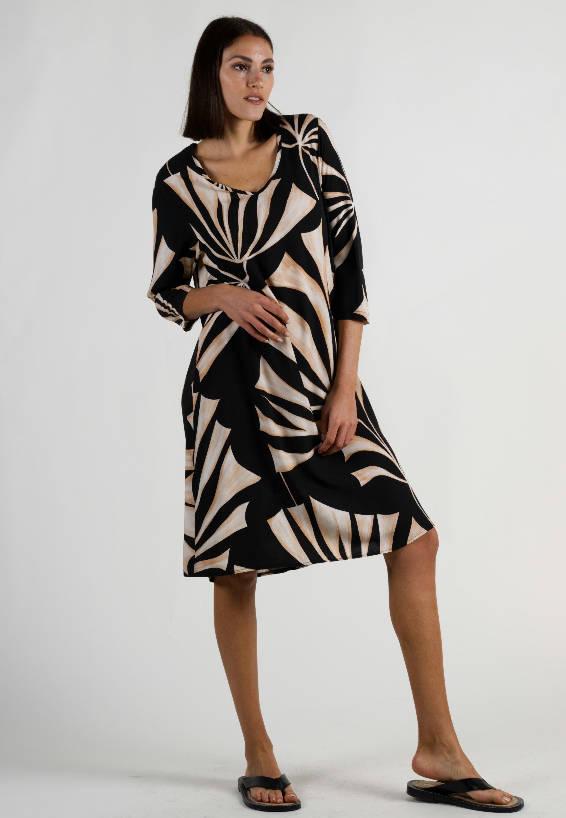 Andijamo-Fashion Druckkleid PALM BREEZE MIDI KLEID günstig online kaufen