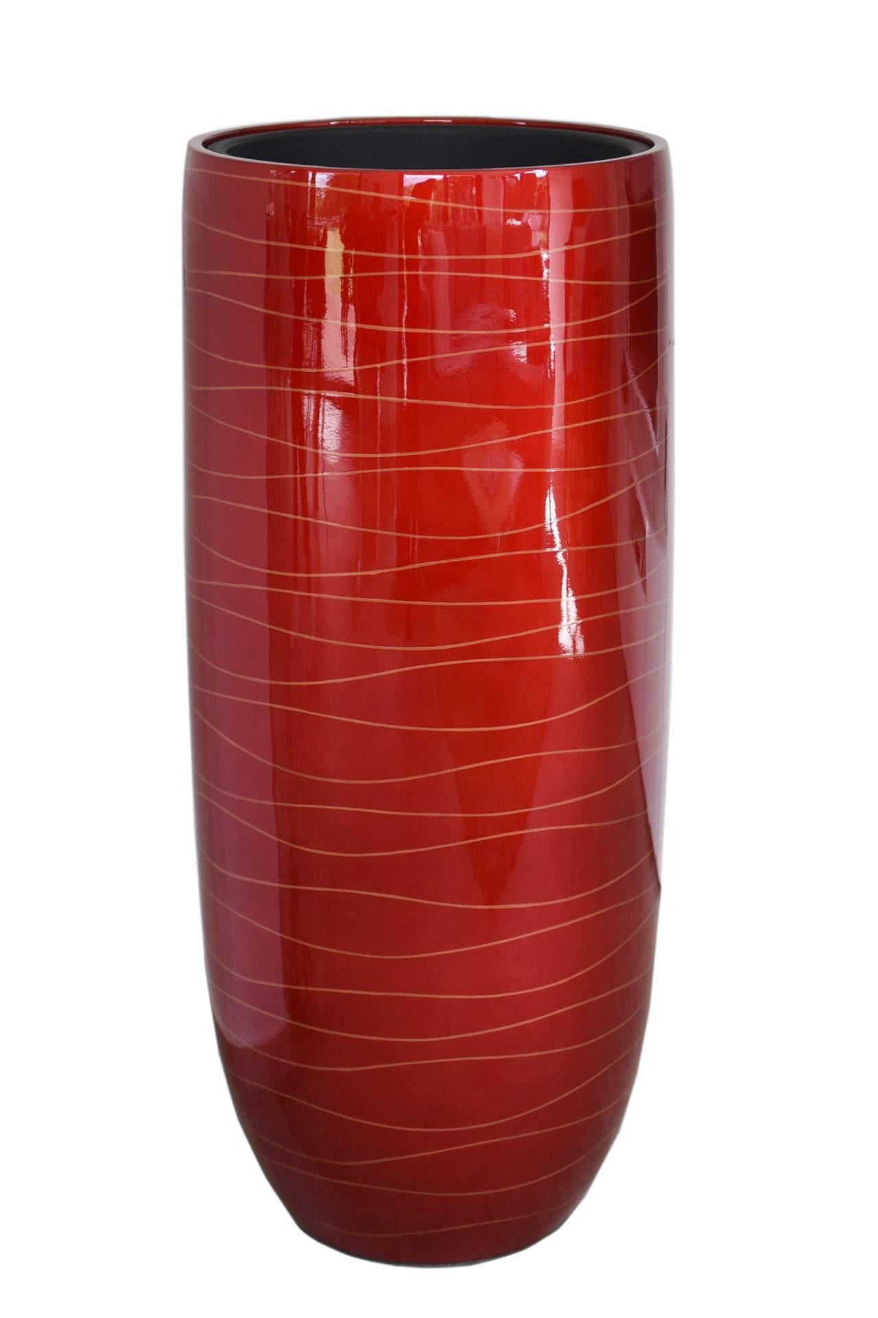 VIVANNO Pflanzkübel Pflanzkübel Blumenkübel exklusiv "Asconia" Rot Gold Hochglanz - 39x95