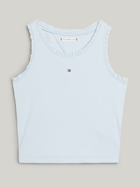 Tommy Hilfiger Tanktop ESSENTIAL RIB LACE TANK TOP Kinder bis 16 Jahre, Rüsche am Auschnitt & Ärmel