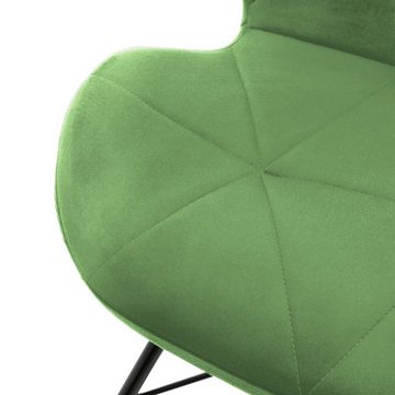 ML-DESIGN Stuhl Esszimmerstuhl Set mit Rückenlehne und Metallbeinen Küchenstühle (2 St), 2er Set Wohnzimmerstuhl Grün Polster 48x50x74cm aus Samt