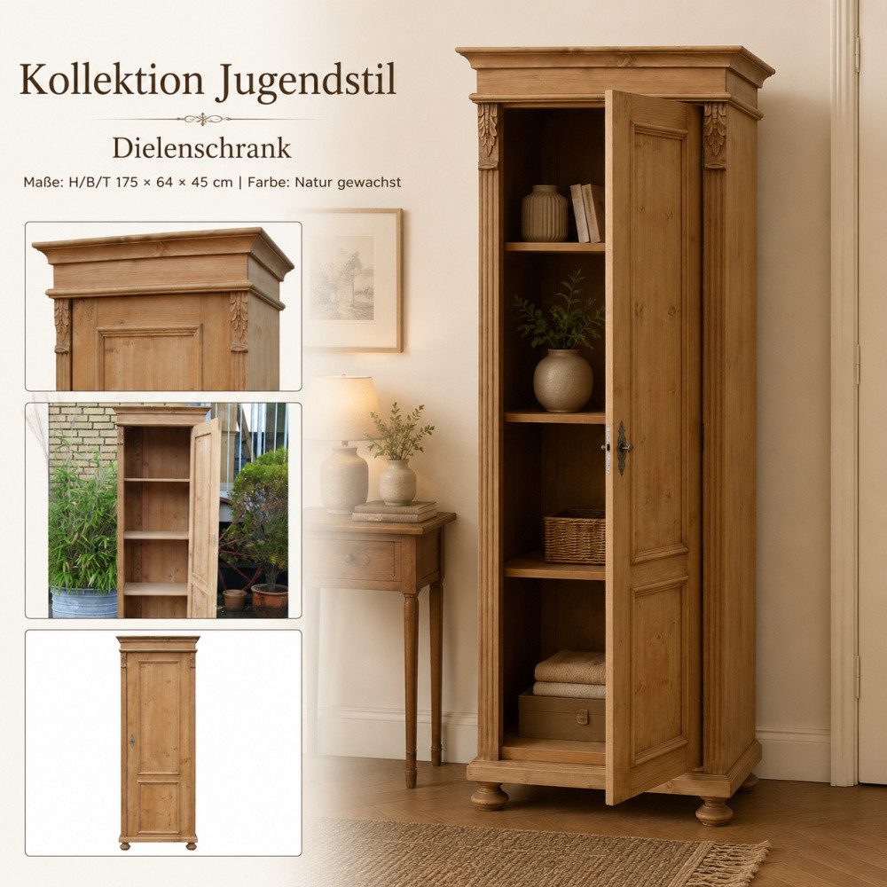 Wohnpalast Mehrzweckschrank Landhaus Mehrzweckschrank aus Kiefer massiv – Natur gewachst – Massivh