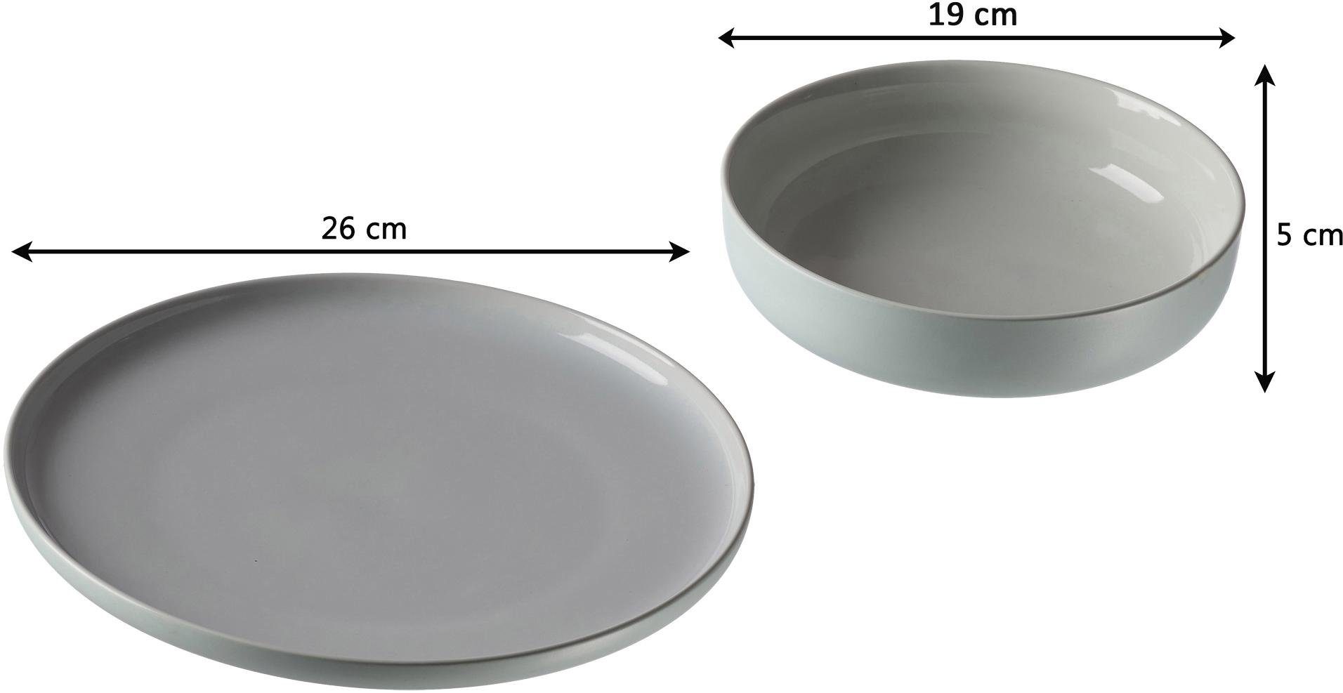 Ritzenhoff & Breker Tafelservice Teller Set, Geschirr-Set Jasper (8-tlg), 4 Personen, Steinzeug, Scandic Style, 8 Teile, für 4 Personen