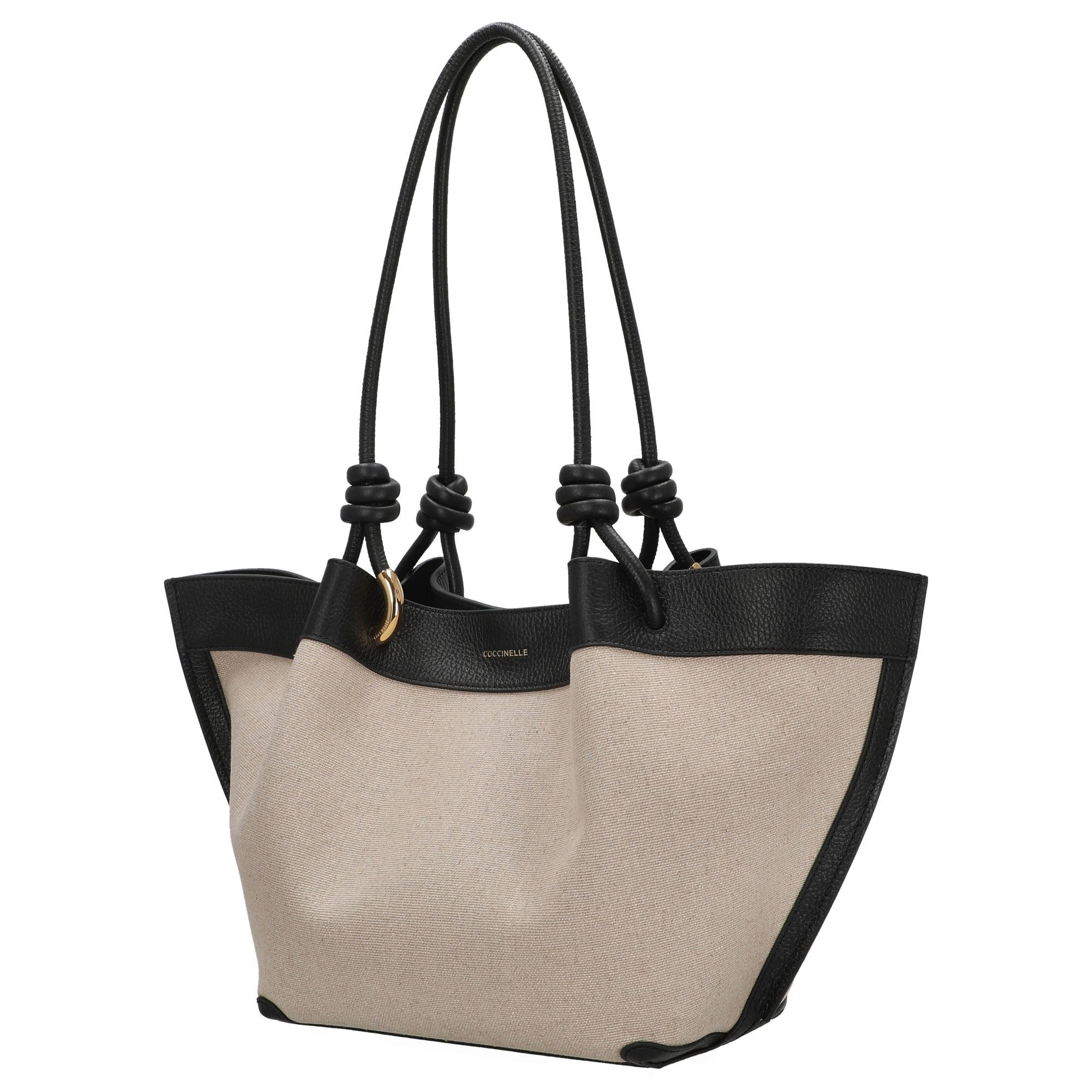 COCCINELLE Handtasche Finn Canvas - Henkeltasche 25 cm (natural/black) günstig online kaufen