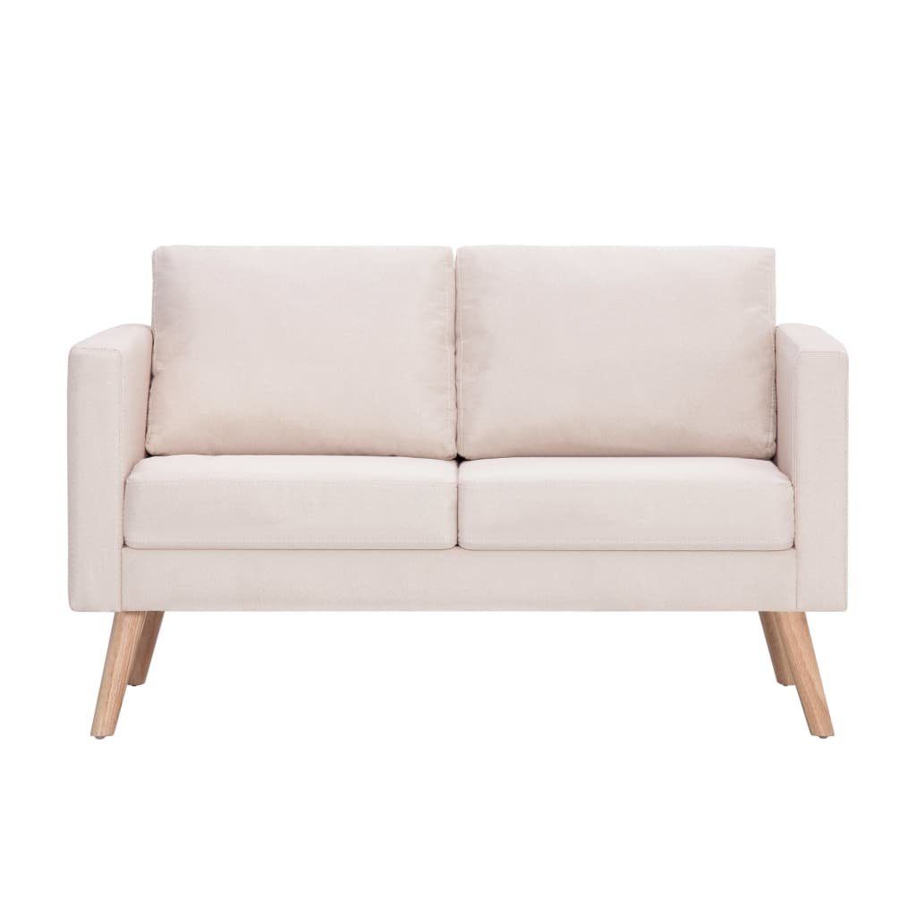 Cremeweiß Stoff Sofagarnitur 2-tlg. Sofa furnicato