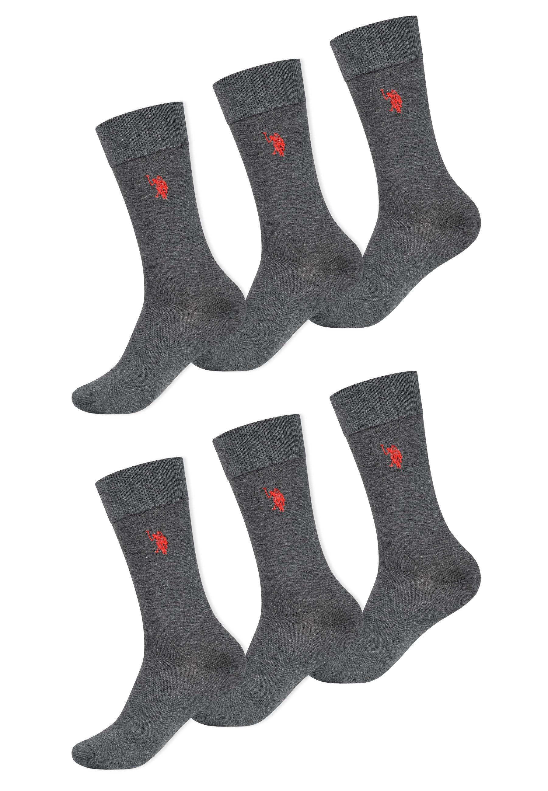 U.S. Polo Assn. Businesssocken USZaayn – Herren 6er Pack mit feiner Strickstruktur Eleganter Baumwollmix, atmungsaktiv und mit Komfortbündchen