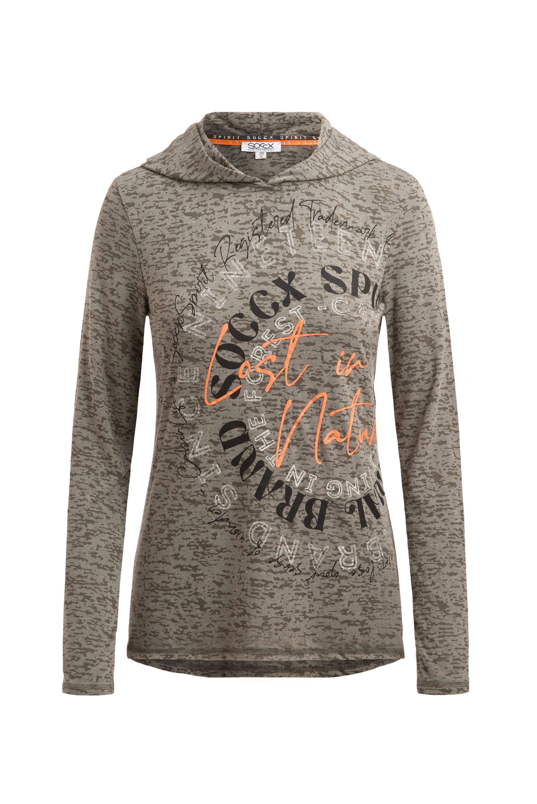 SOCCX Kapuzenshirt mit Ausbrenner-Effekten günstig online kaufen