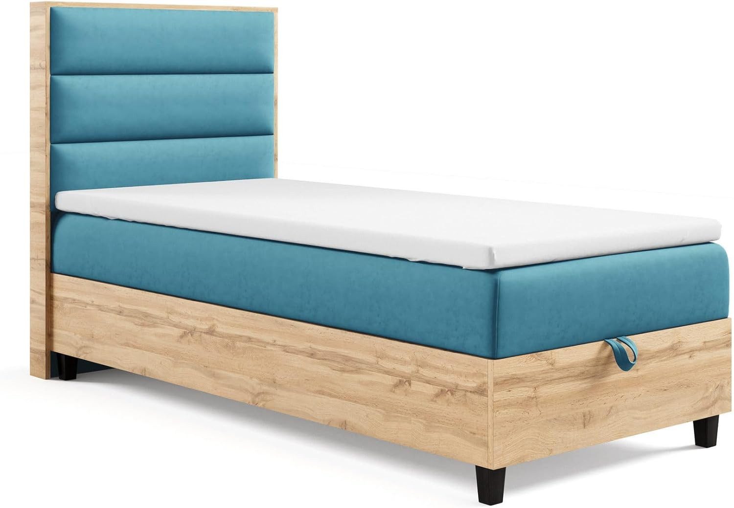 Best for Home Boxspringbett Trinity K-1 Einzelbett mit Bettkasten, Bett mit Komfort Topper T-5cm (Bett, Polsterbett mit Stauraum, Jugendbett, Kinderbett versch. Größen, 4-St., 70x200 80x200 90x200 100x200 cm), Verschiedene Liefermöglichkeiten, TOP Preis-Leistungs-Verhältnis