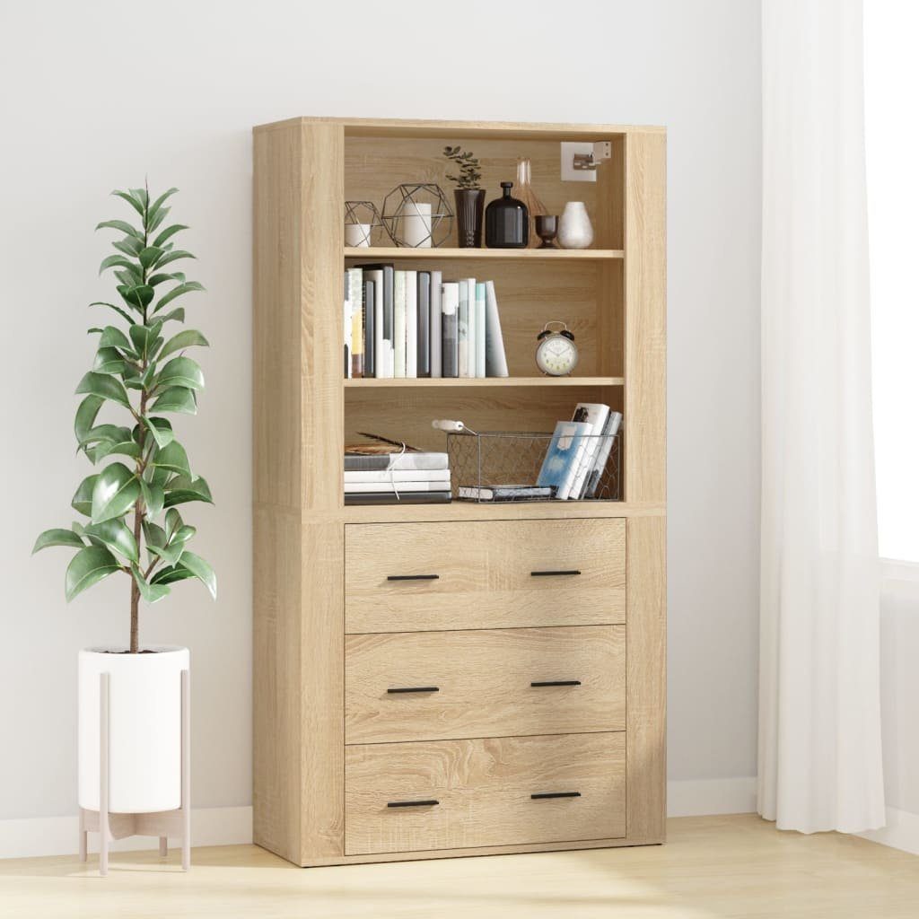 vidaXL Highboard Highboard Sonoma-Eiche Holzwerkstoff (1 St)