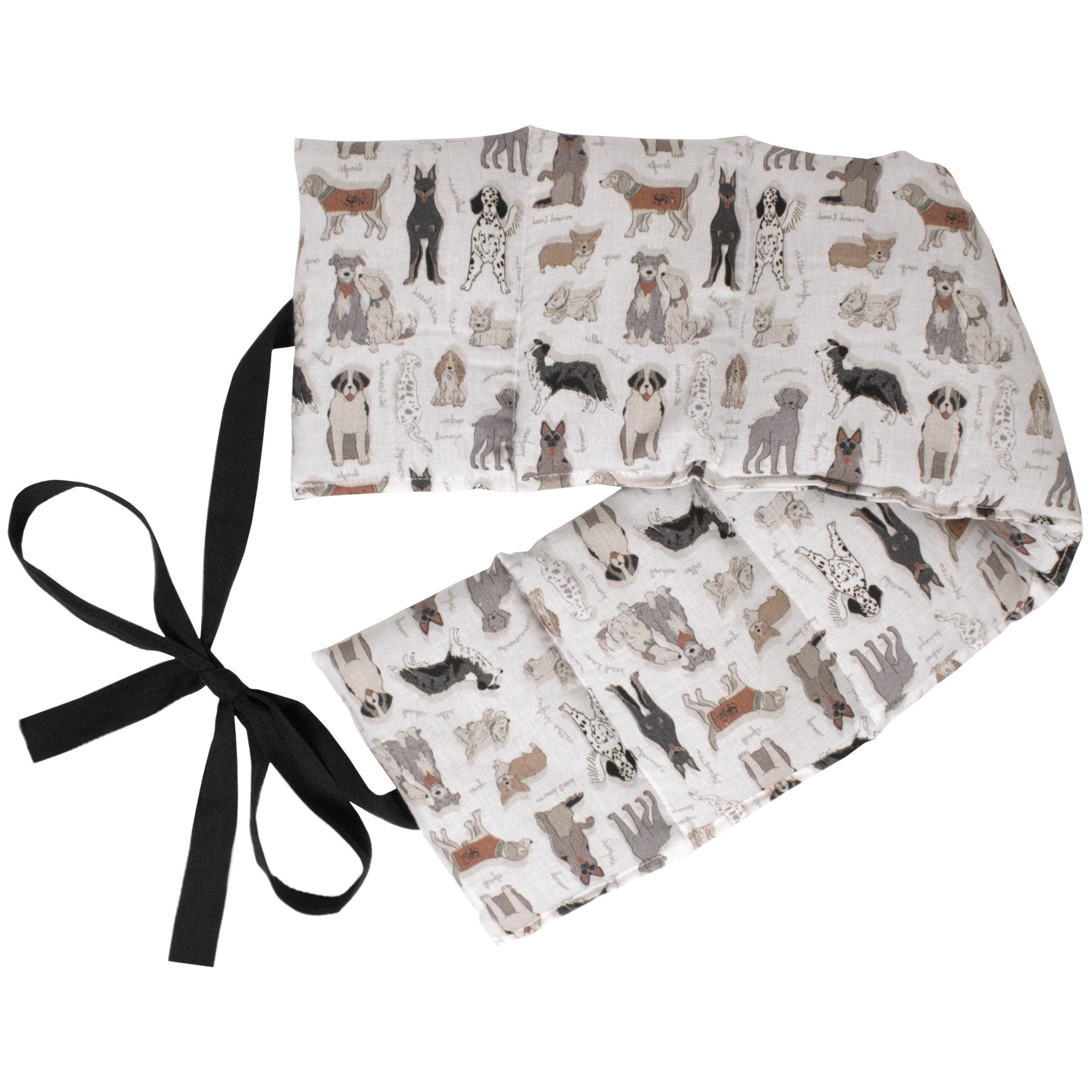 Giraffenland Wärmekissen 7-Kammer 65x15cm Bio-Dinkelkissen mit Band - Bio-Stoff - Wärmekissen, Wärme-(Mikro/Backofen)/Kältekissen (Kühlschrank/Gefriertruhe)